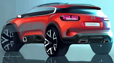 citroen C5 aircross teaser sketch rear quarter