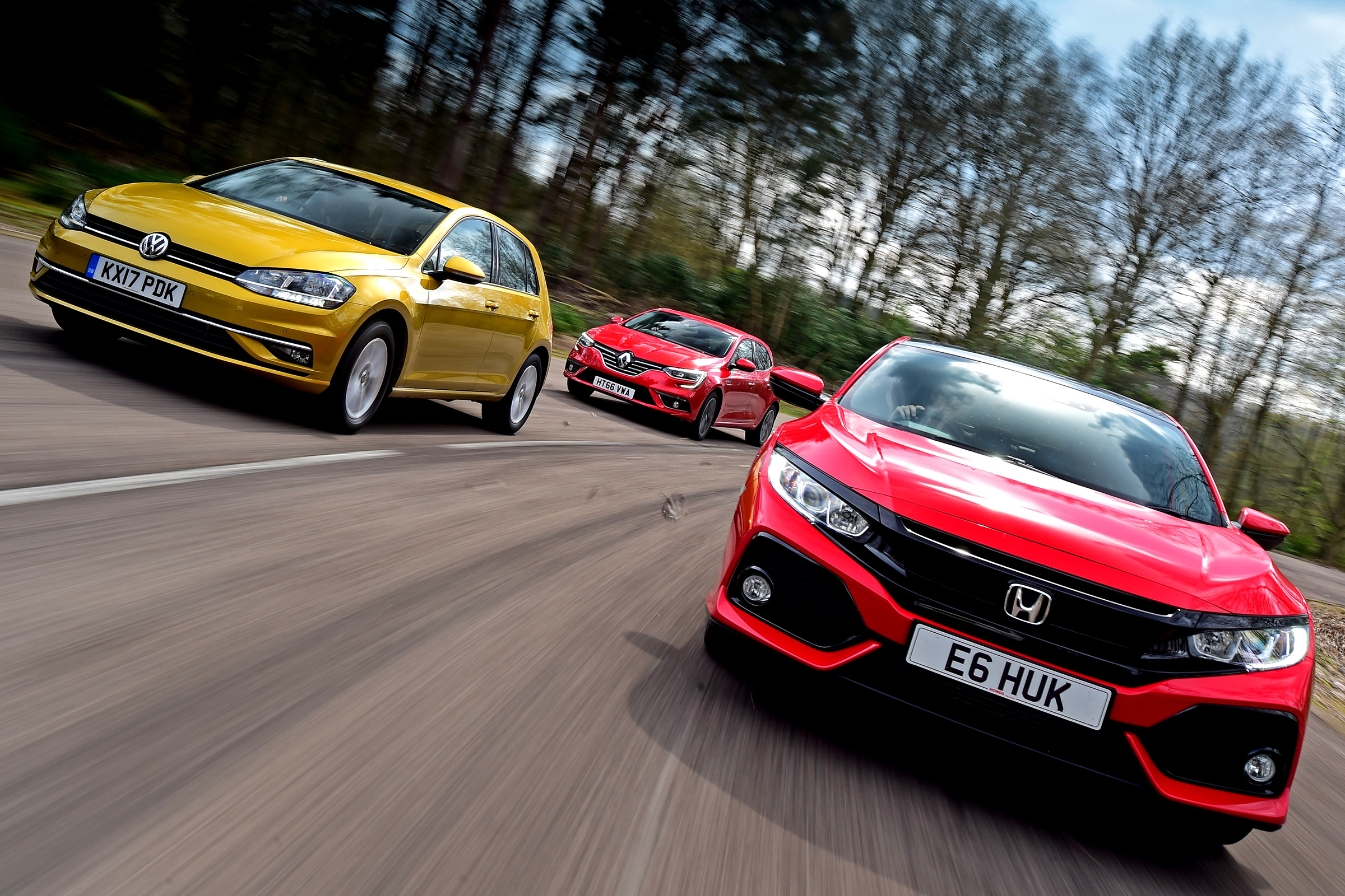 Honda Civic vs Volkswagen Golf vs Renault Megane - header