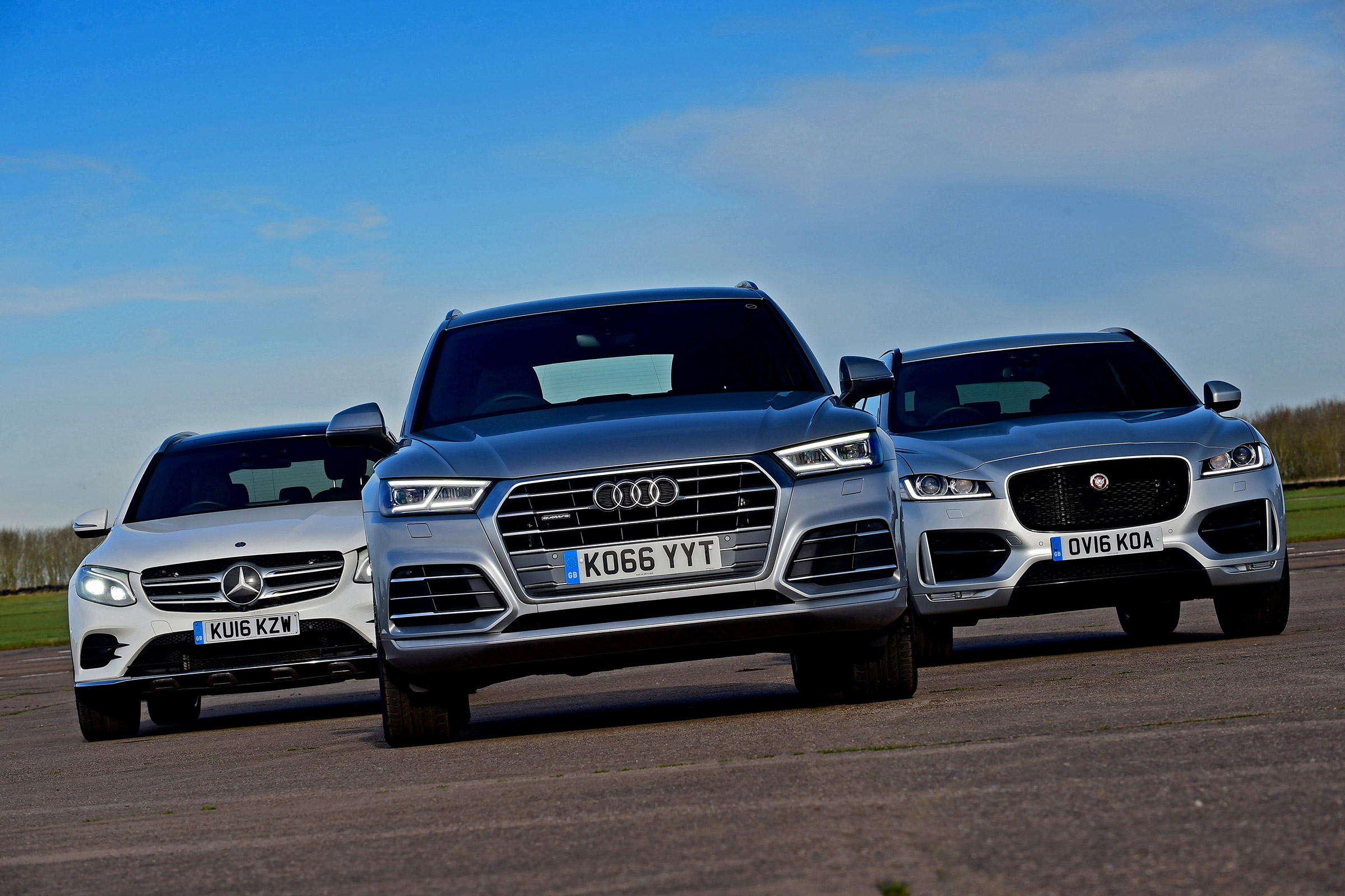 Audi Q5 vs Jaguar F-Pace vs Mercedes GLC - head-to-head