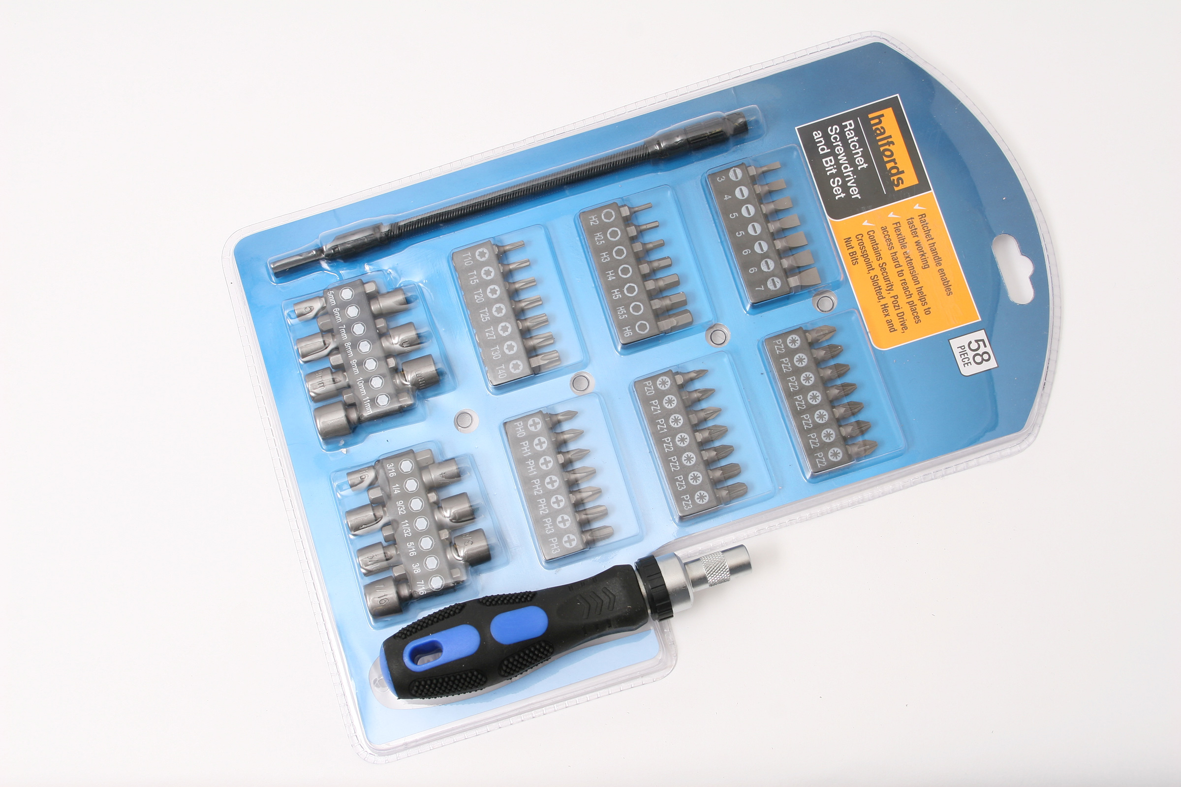 Halfords Ratchet Screwdriver and Bit Set multibit