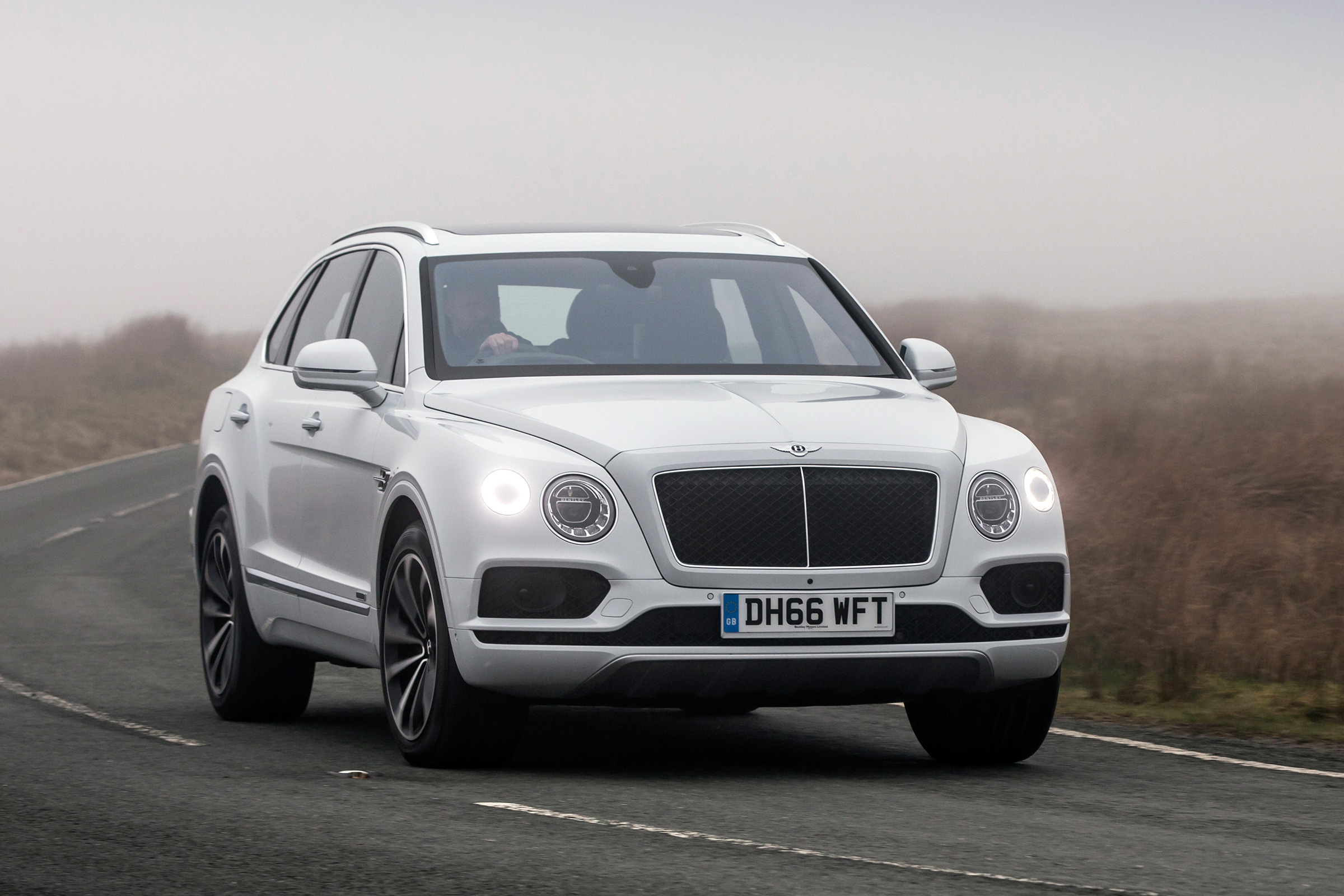 Bentley Bentayga Diesel - Ice white 2017 front cornering