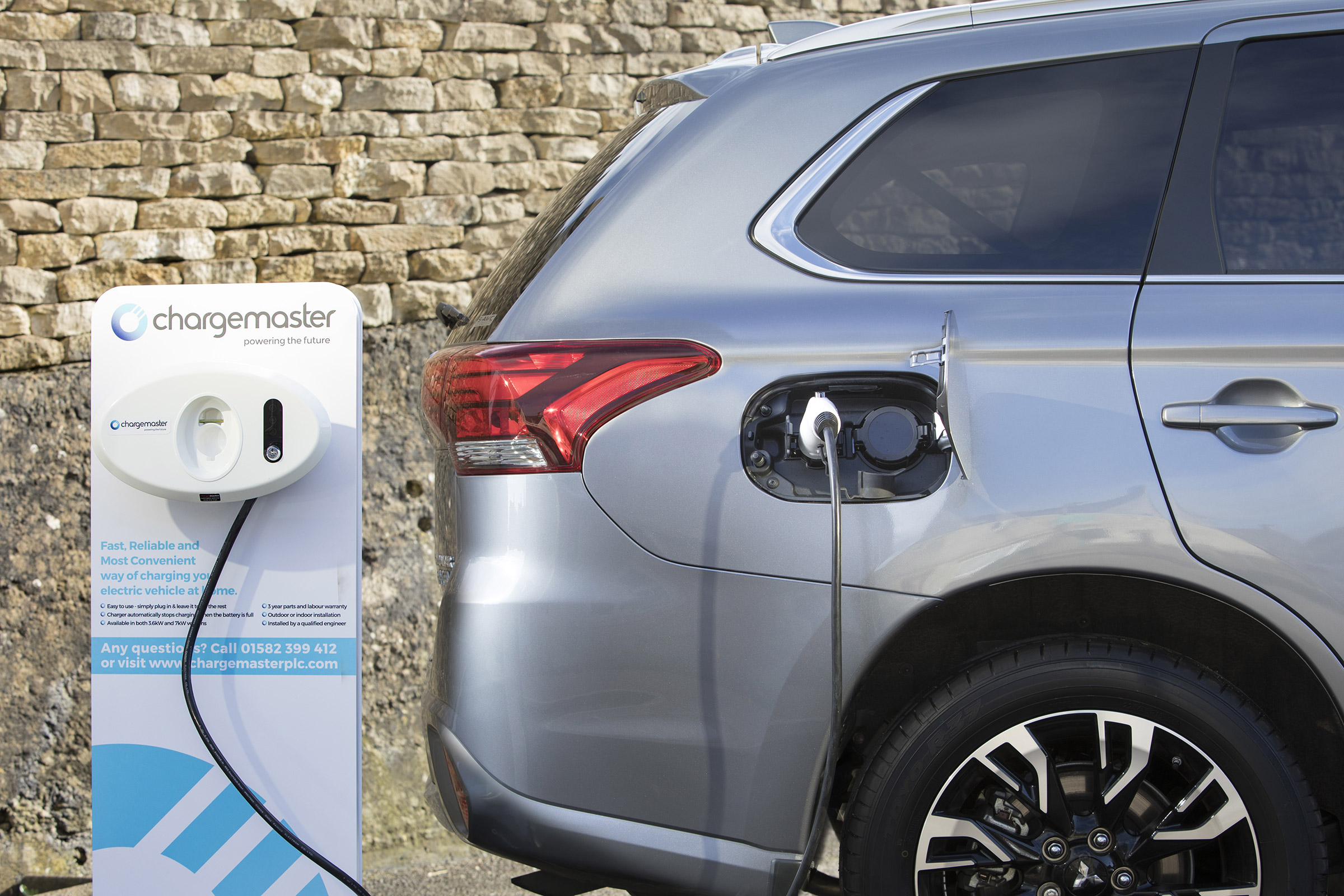 An electric car being charged