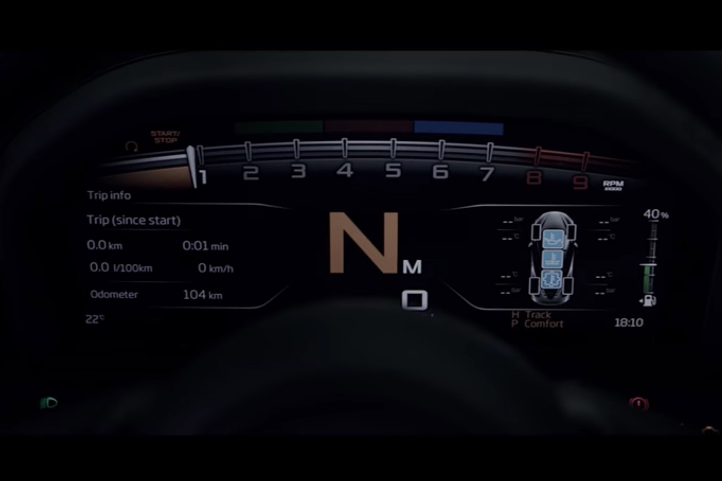 McLaren 720S - instruments screen grab