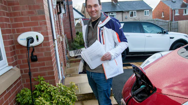 Electric car case study - Nissan Leaf Mark Tebbutt charging
