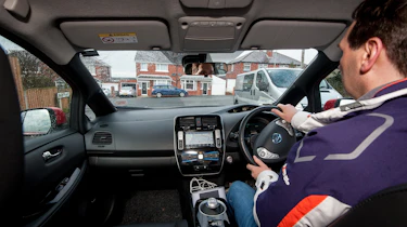 Electric car case study - Nissan Leaf Mark Tebbutt driving