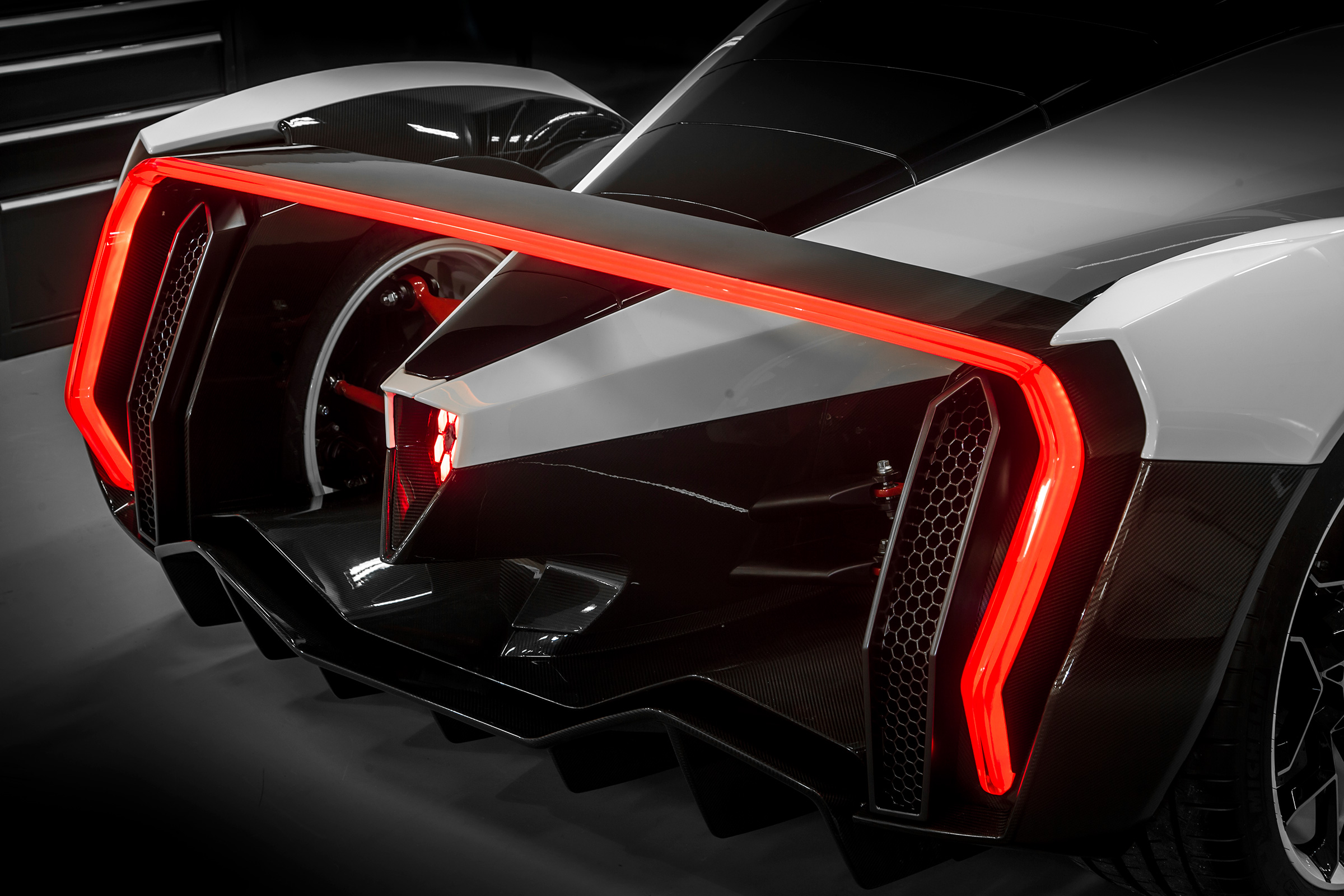 Vanda Dendrobium electric hypercar - rear lights