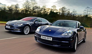 Porsche Panamera vs Tesla Model S - header