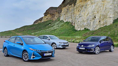 Toyota Prius Plug-in vs Kia Optima PHEV vs Volkswagen Golf GTE - header