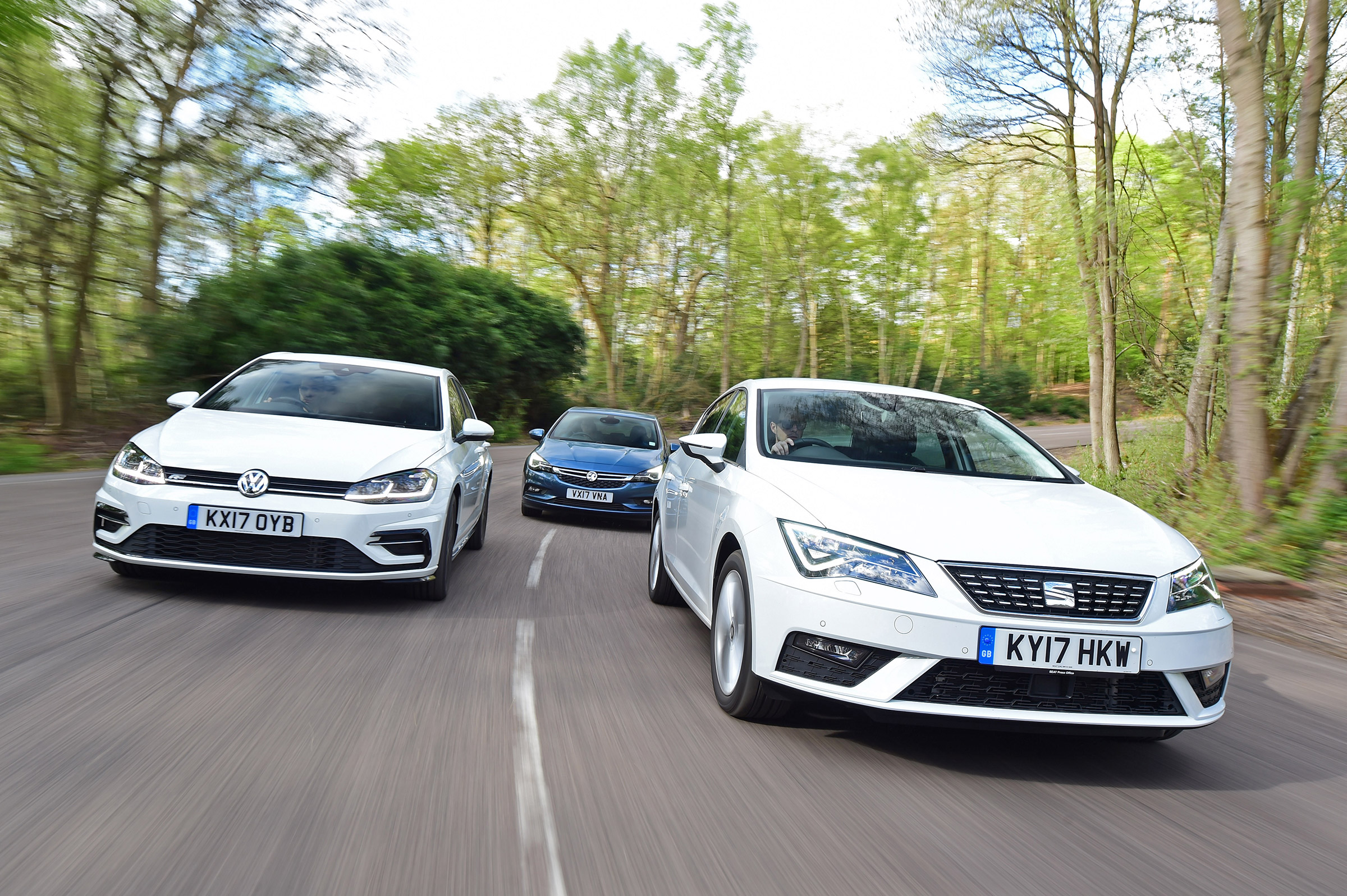 SEAT Leon vs Volkswagen Golf vs Vauxhall Astra - header