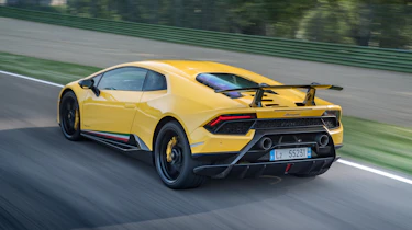 Lamborghini Huracan Performante 2017 review rear tracking