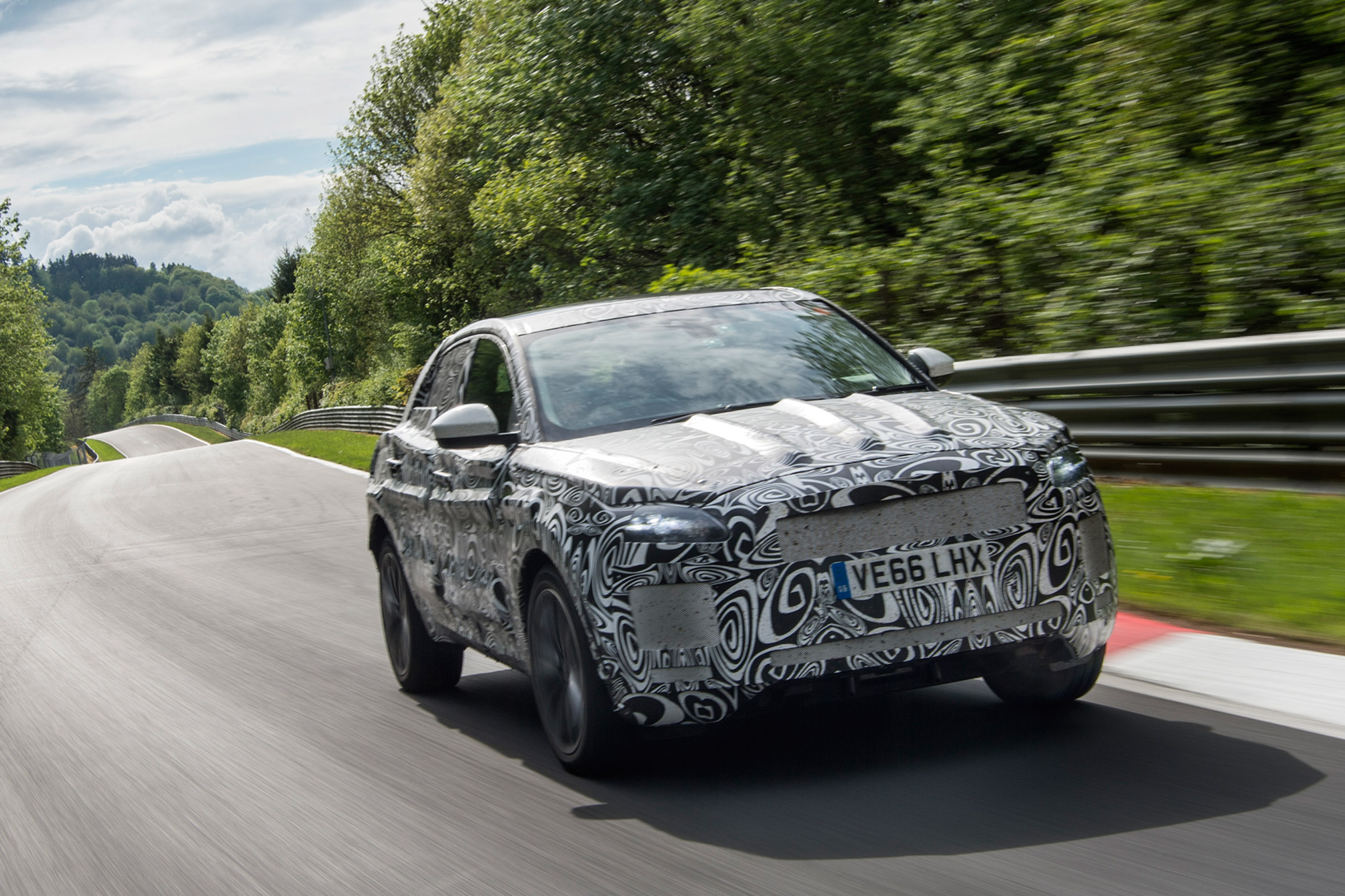 Jaguar E-Pace official spy shot nurburgring