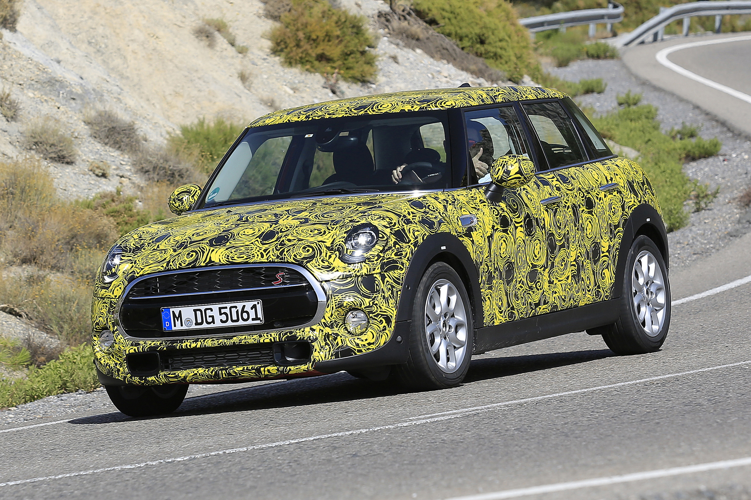 Mini Cooper hatch five-door spied