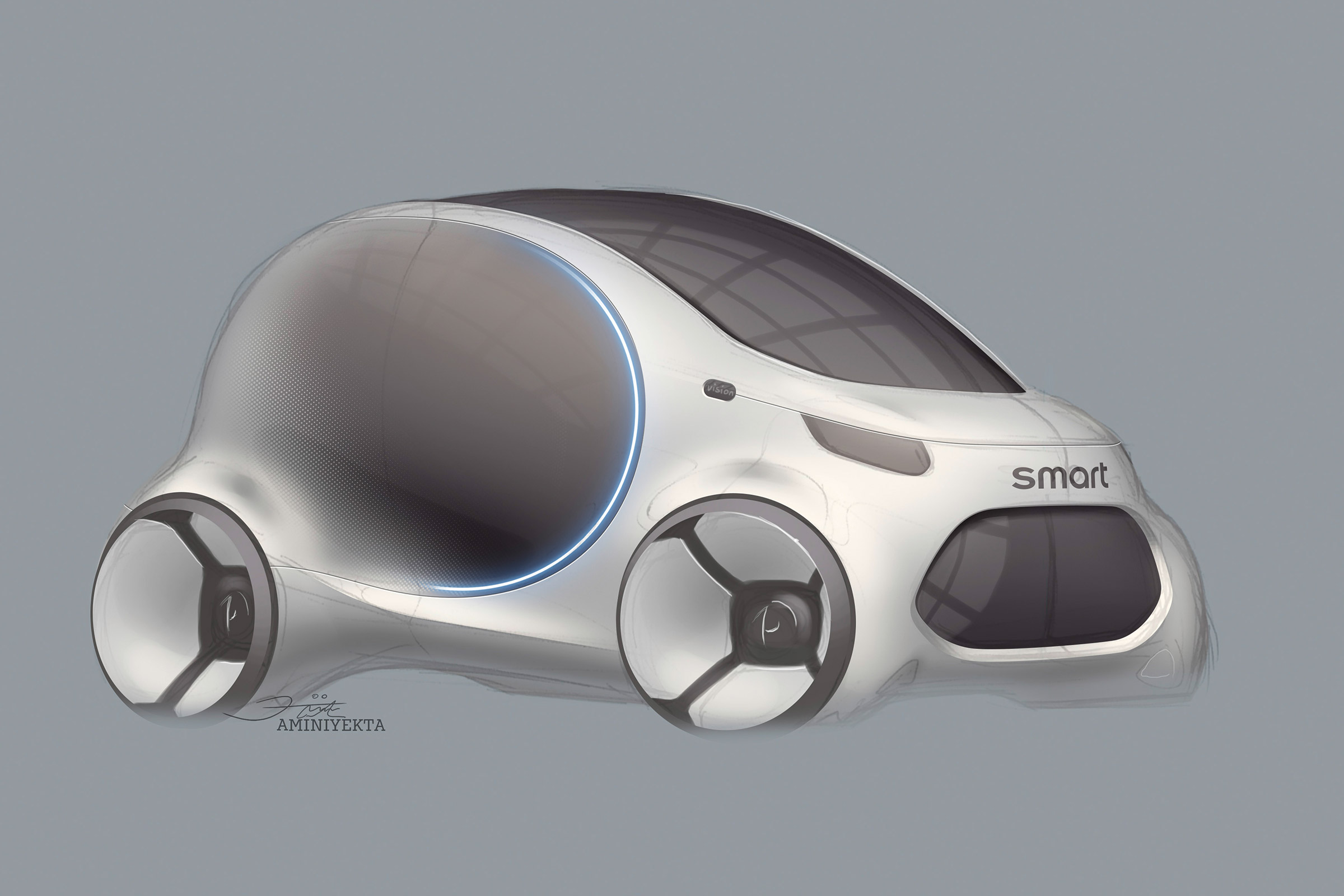 Smart Vision EQ ForFour concept - sketch front