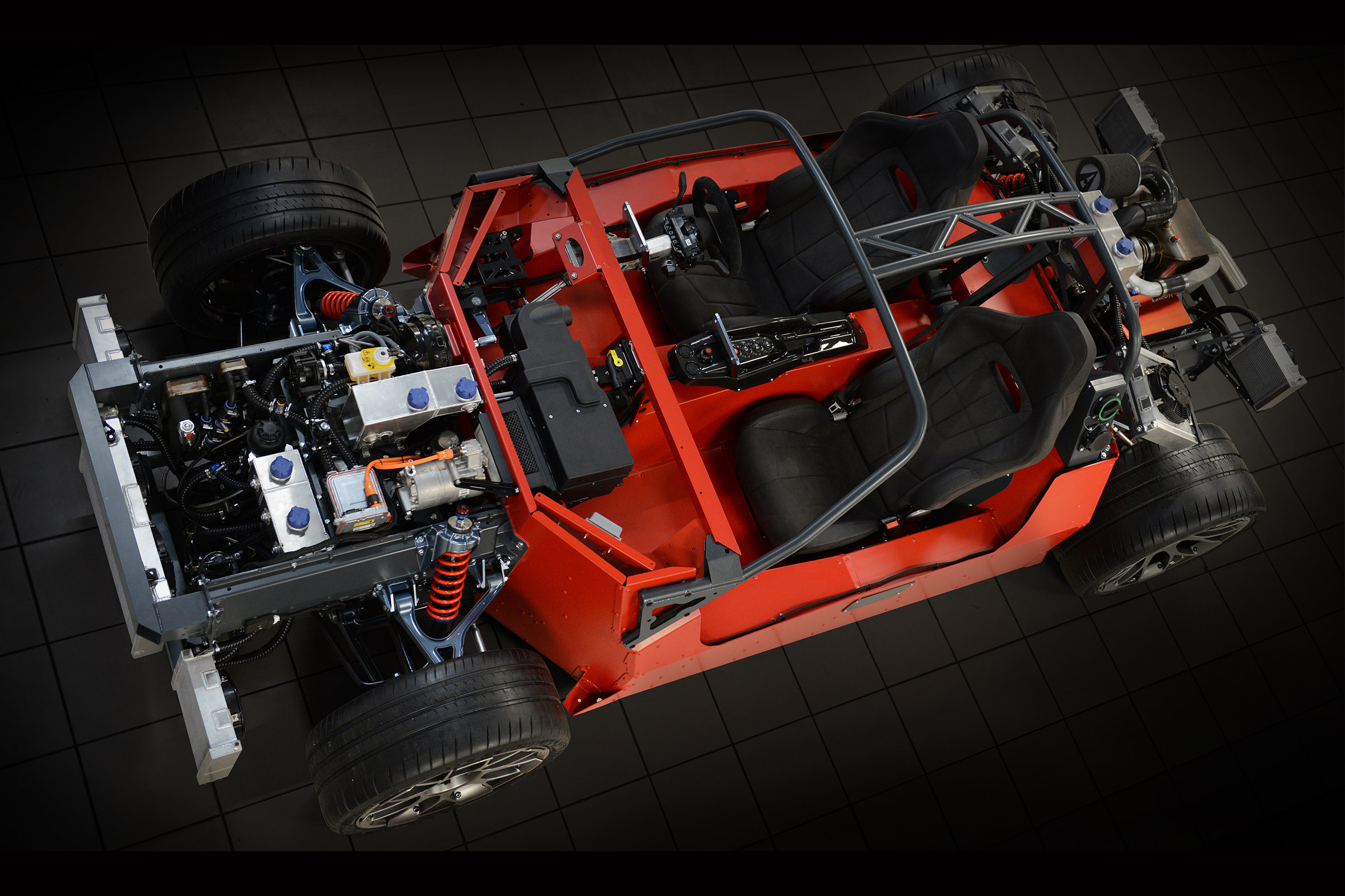 Ariel Hipercar chassis and tech top down