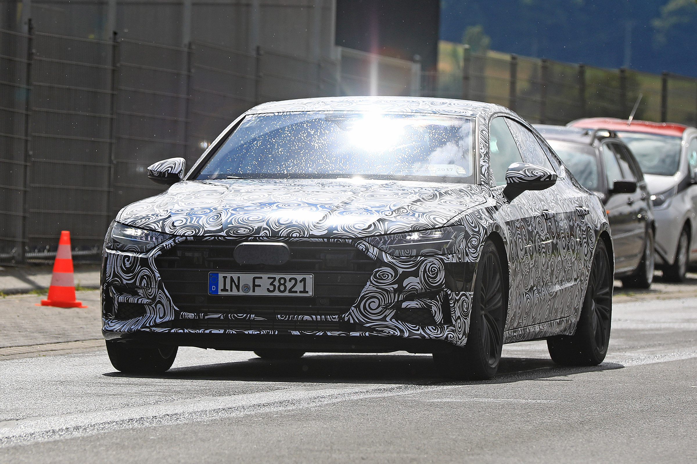 New 2018 Audi A7 spy shot front quarter