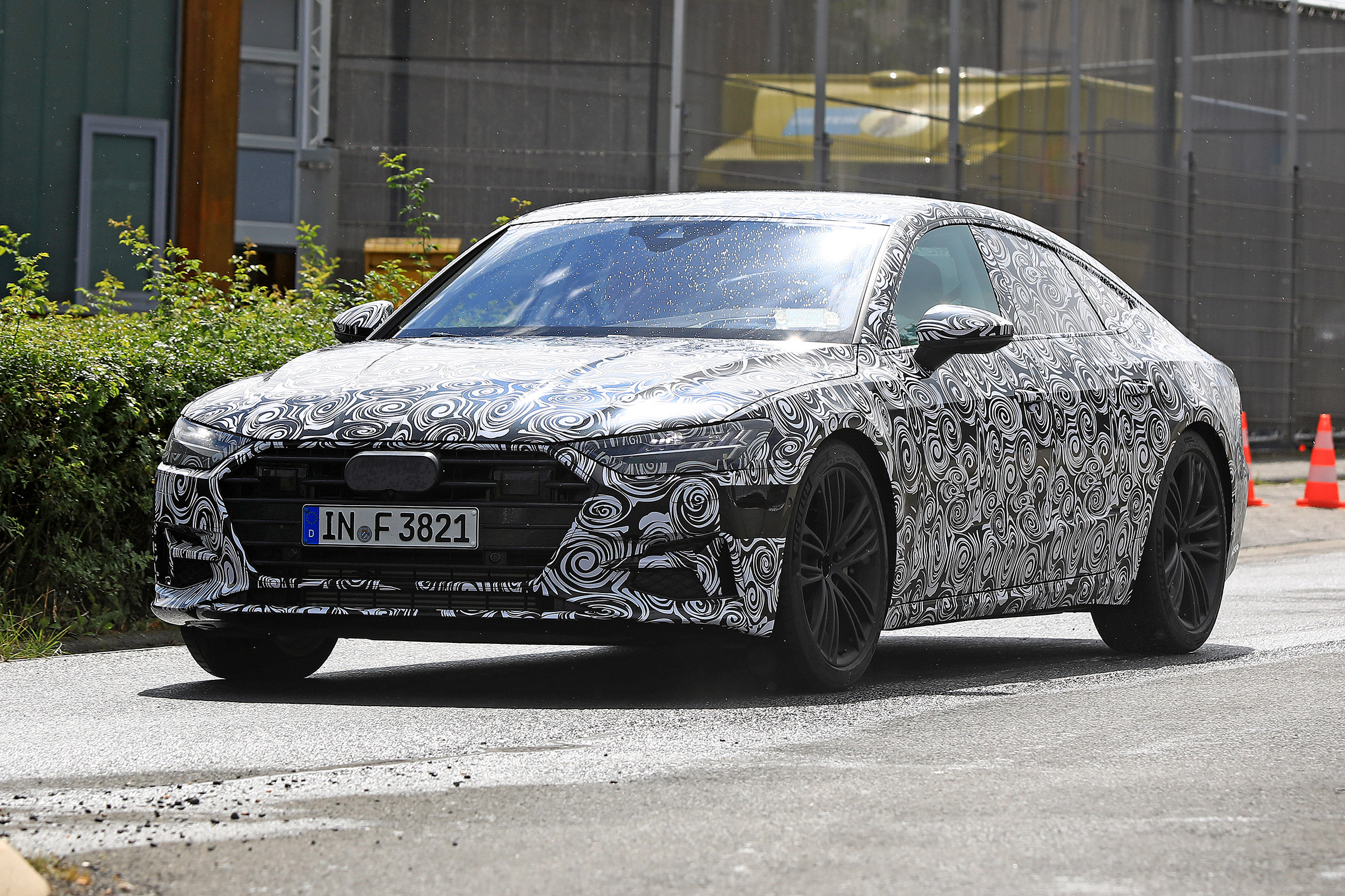 New 2018 Audi A7 spy shot front quarter