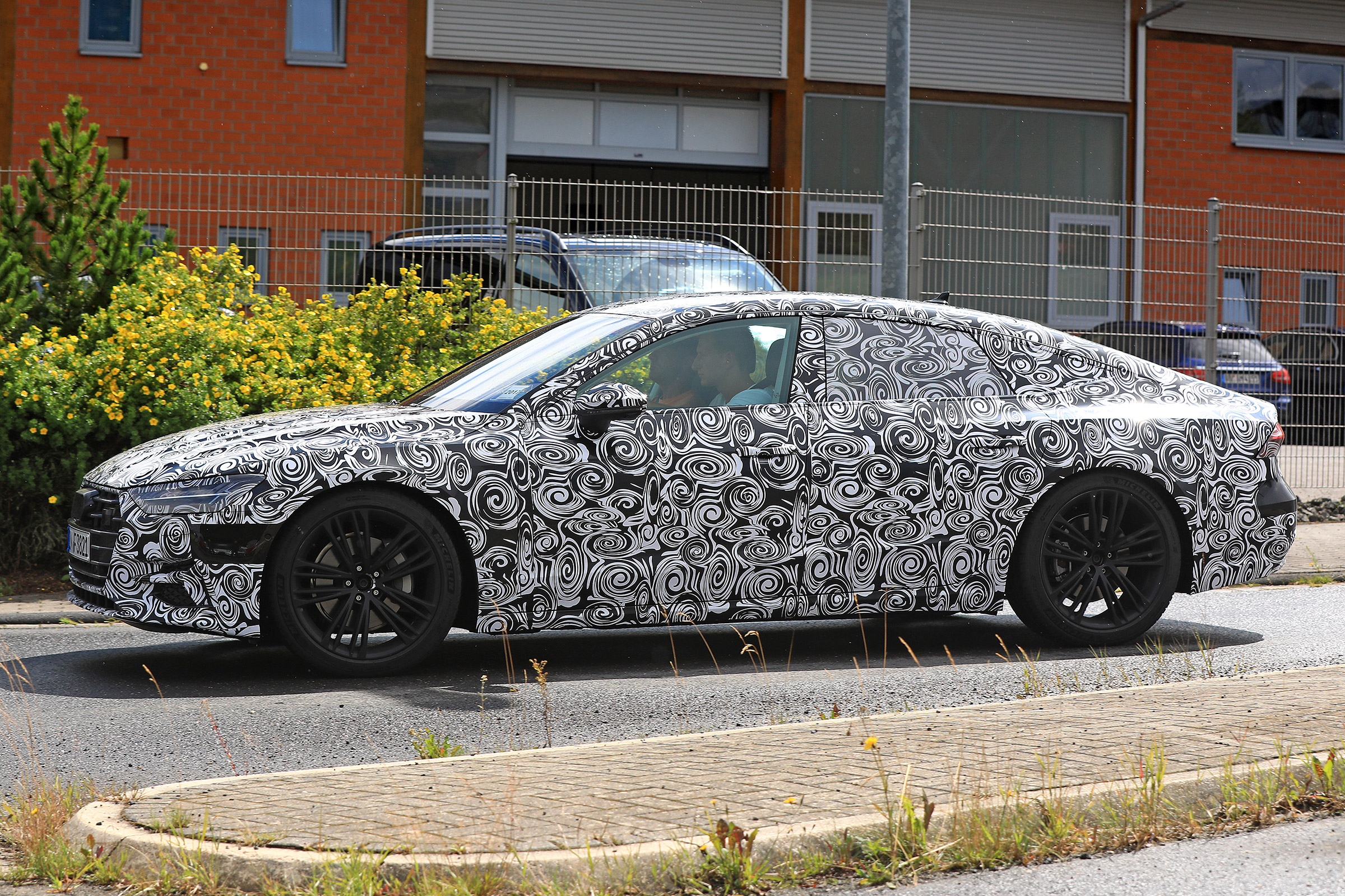 New 2018 Audi A7 spy shot side