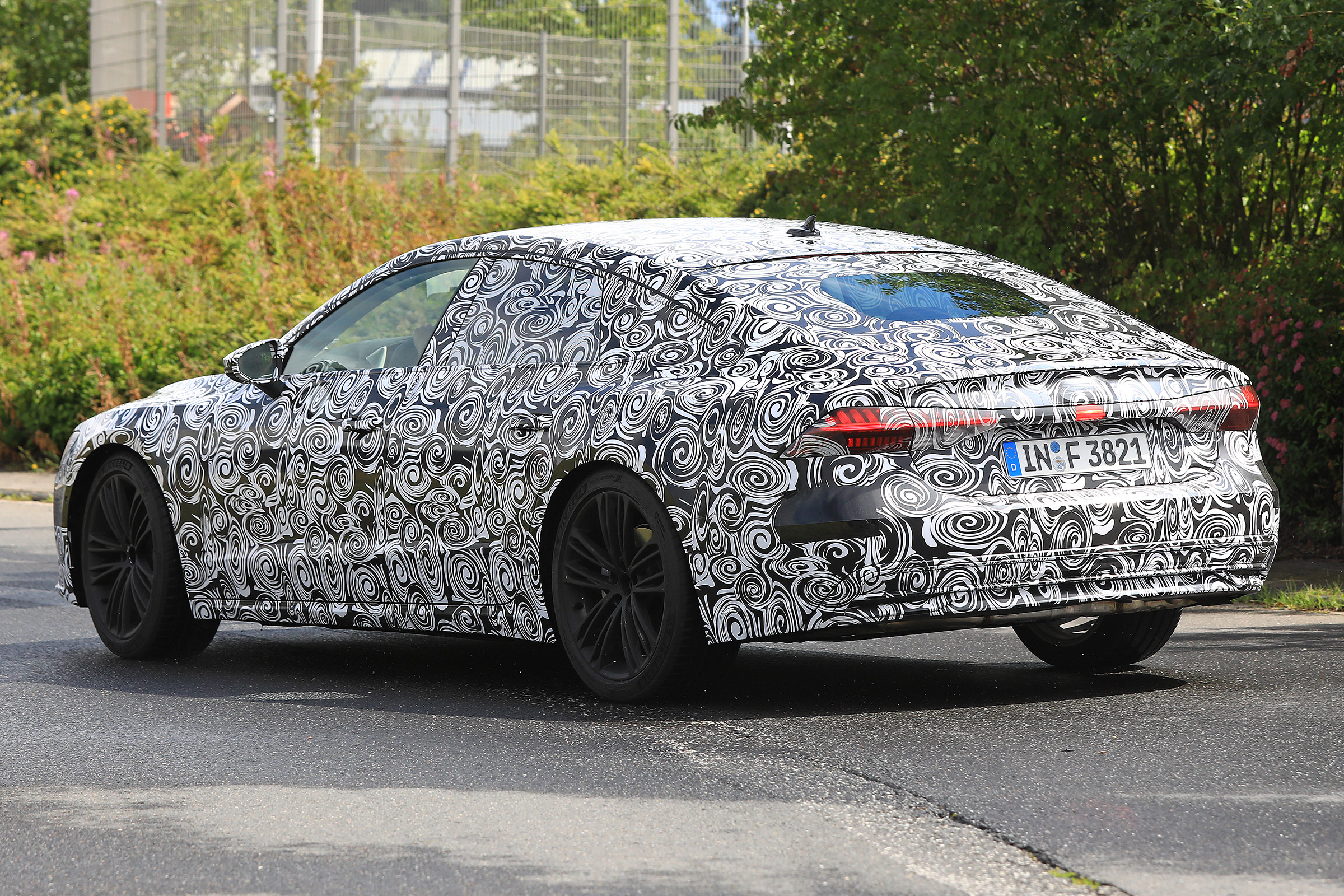New 2018 Audi A7 spy shot rear quarter