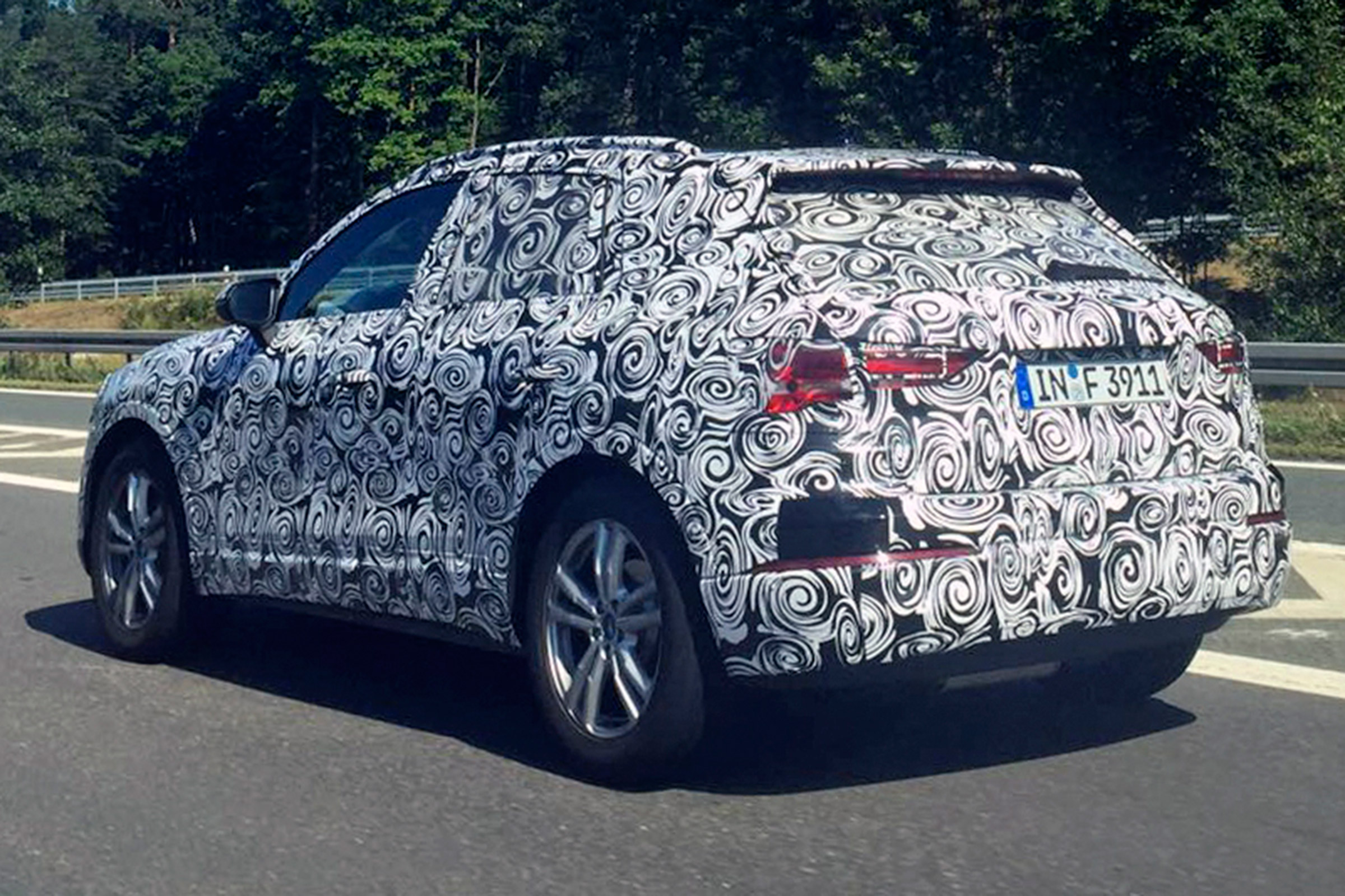 2018 Audi Q3 spy shot rear quarter