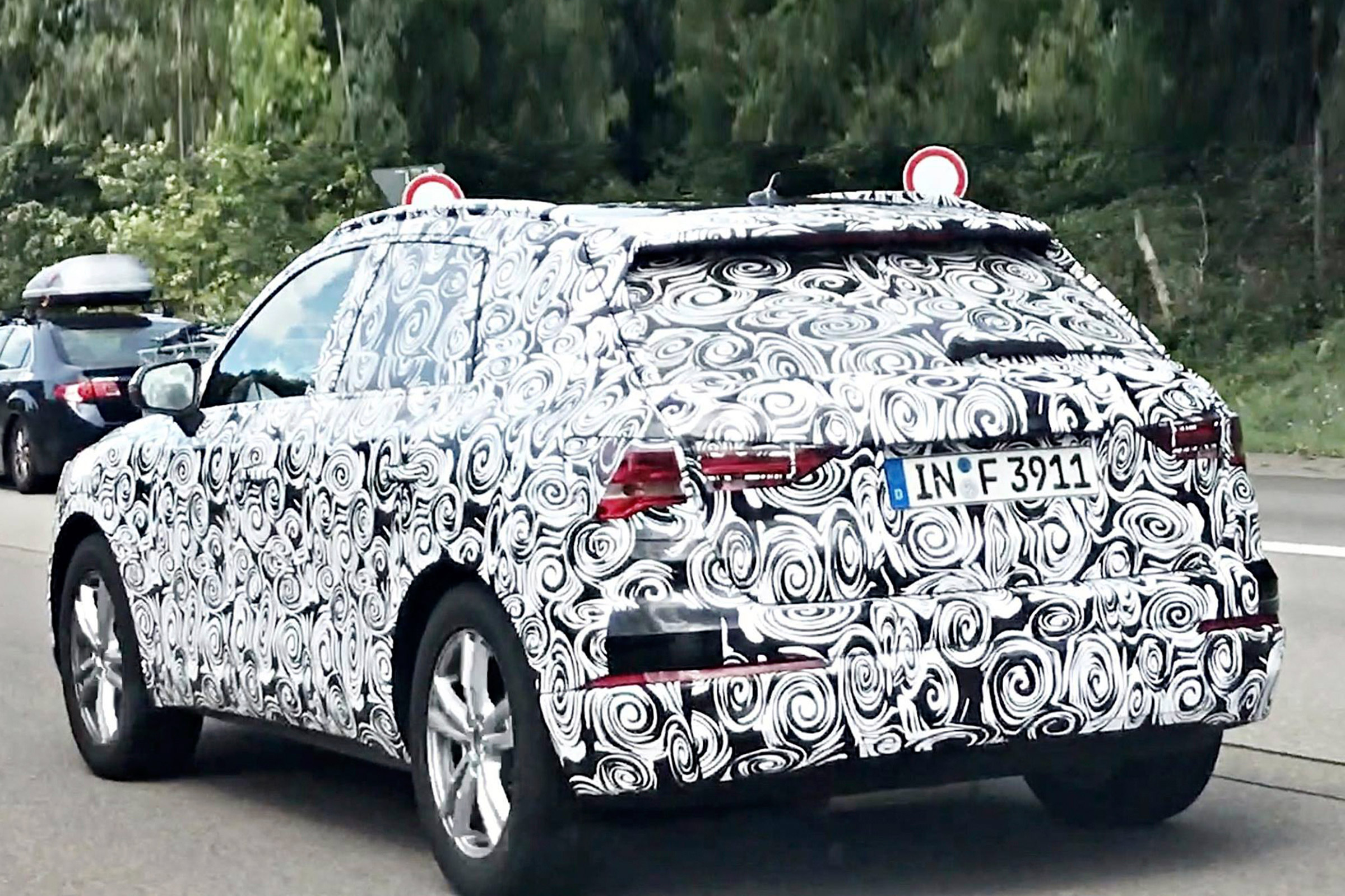 2018 Audi Q3 spy shot rear quarter