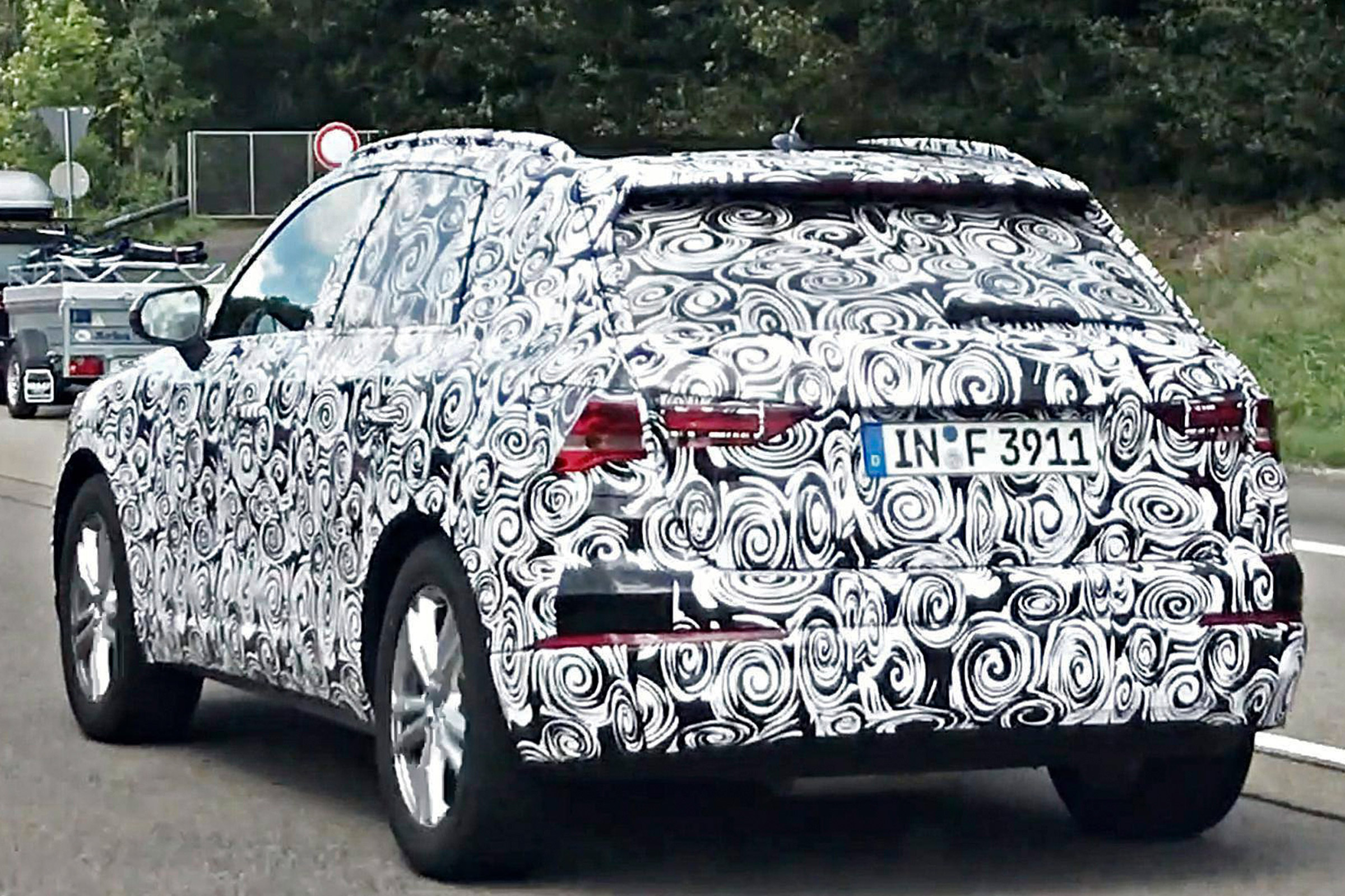 2018 Audi Q3 spy shot rear quarter