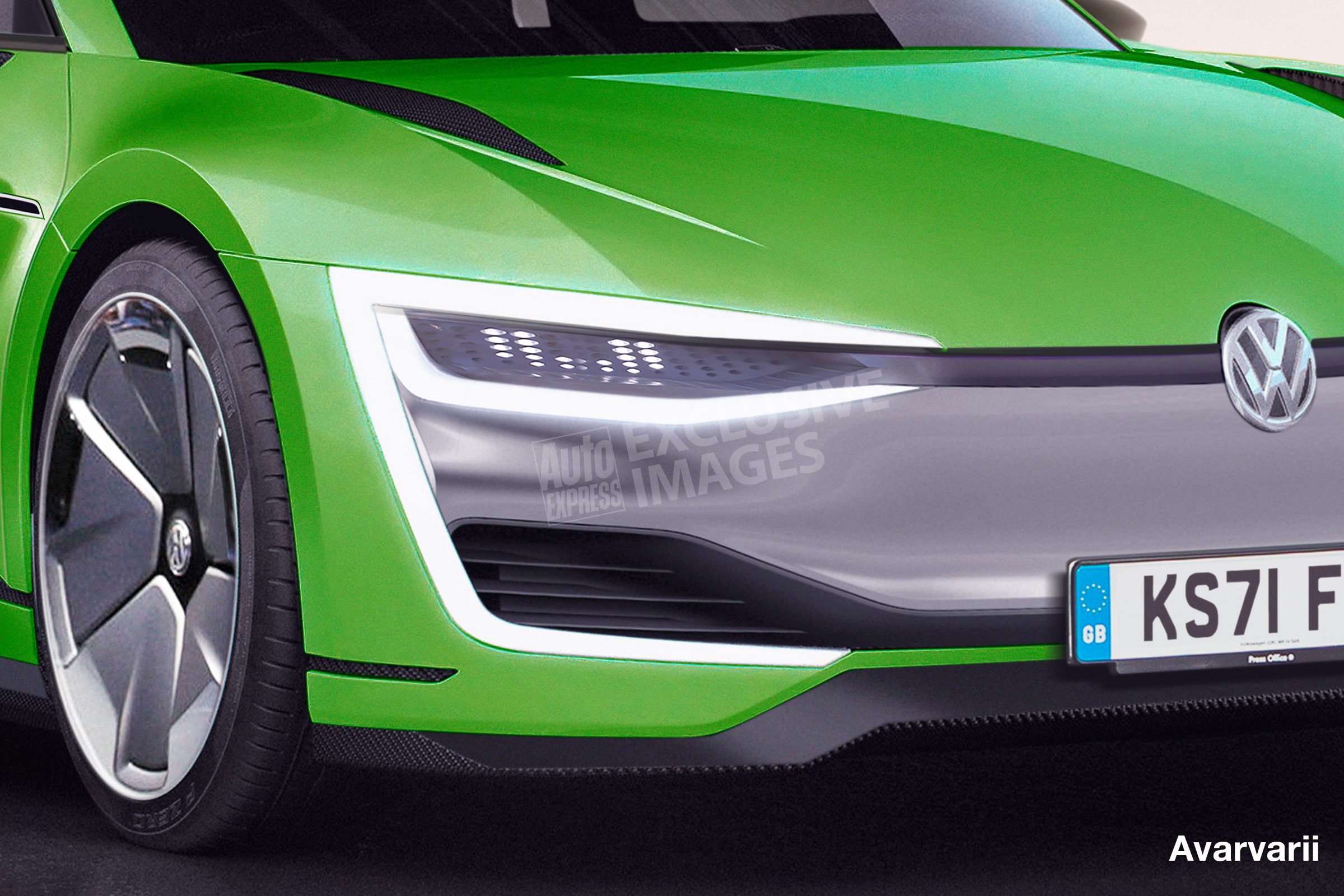 Volkswagen Scirocco EV - front detail (watermarked)