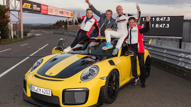 Porsche 911 GT2 RS Nurburgring record - celebrating