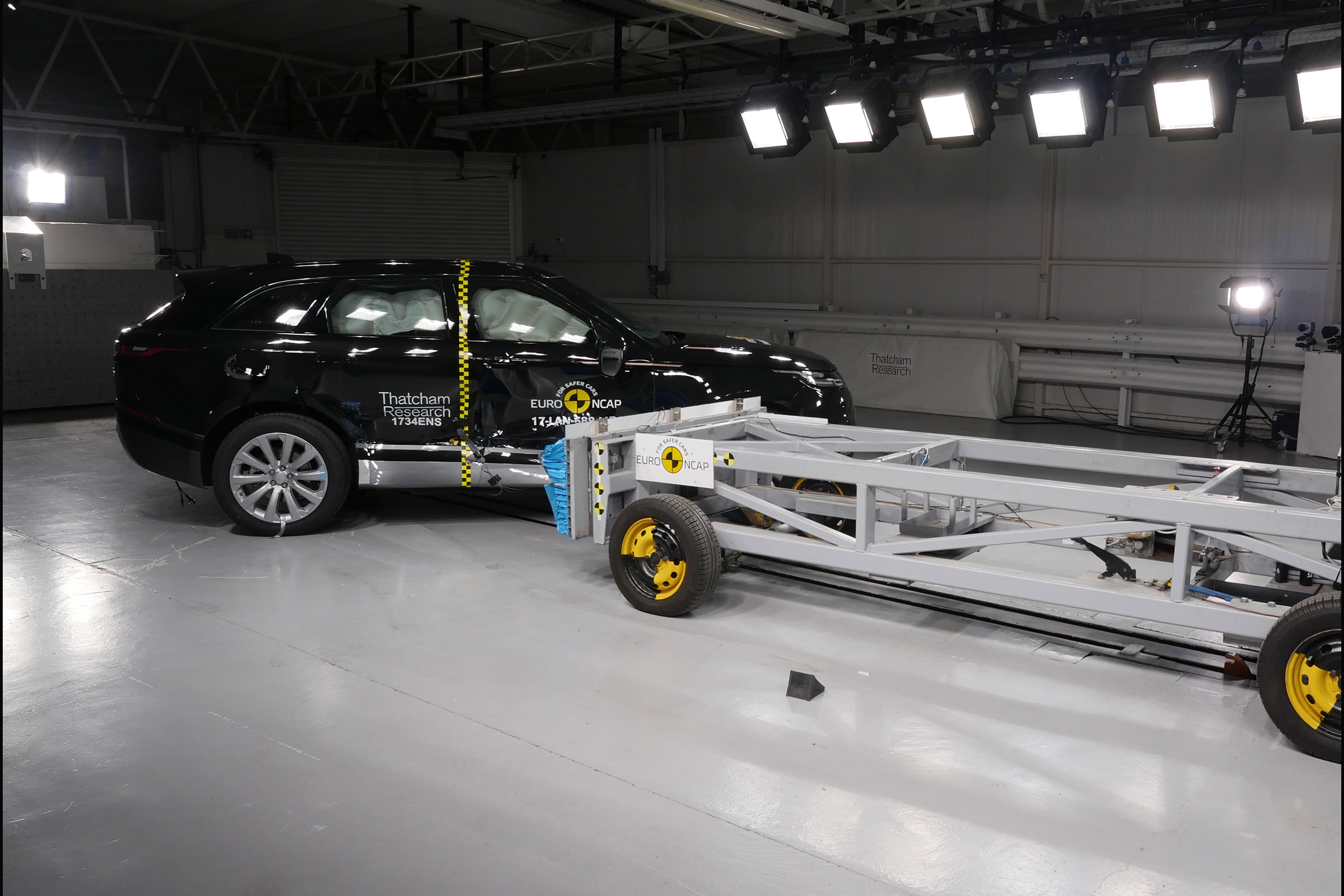 Safest cars on sale in the UK: Range Rover Velar Euro NCAP side impact action