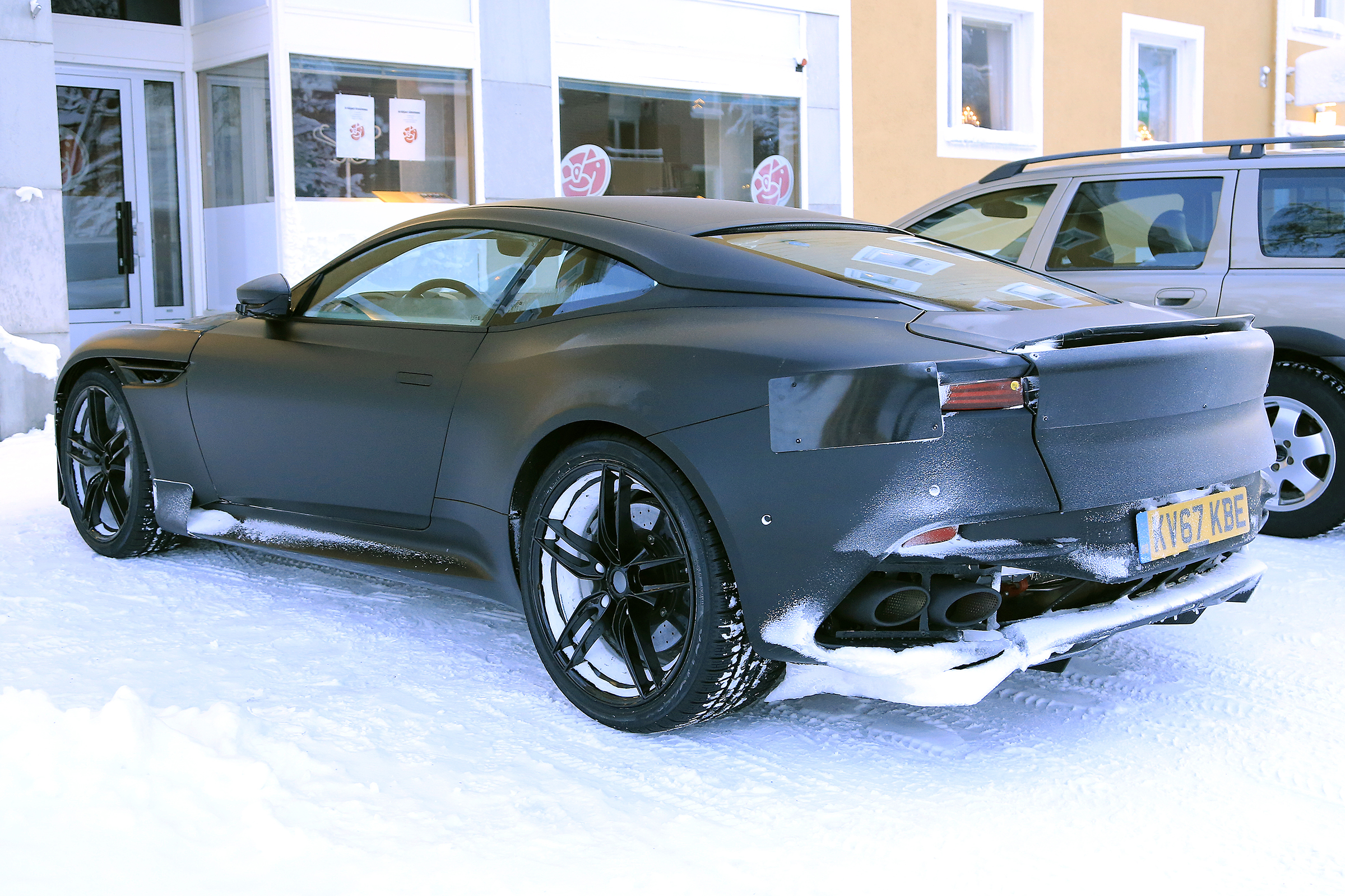 Aston Martin Vanquish winter spy rear quarter