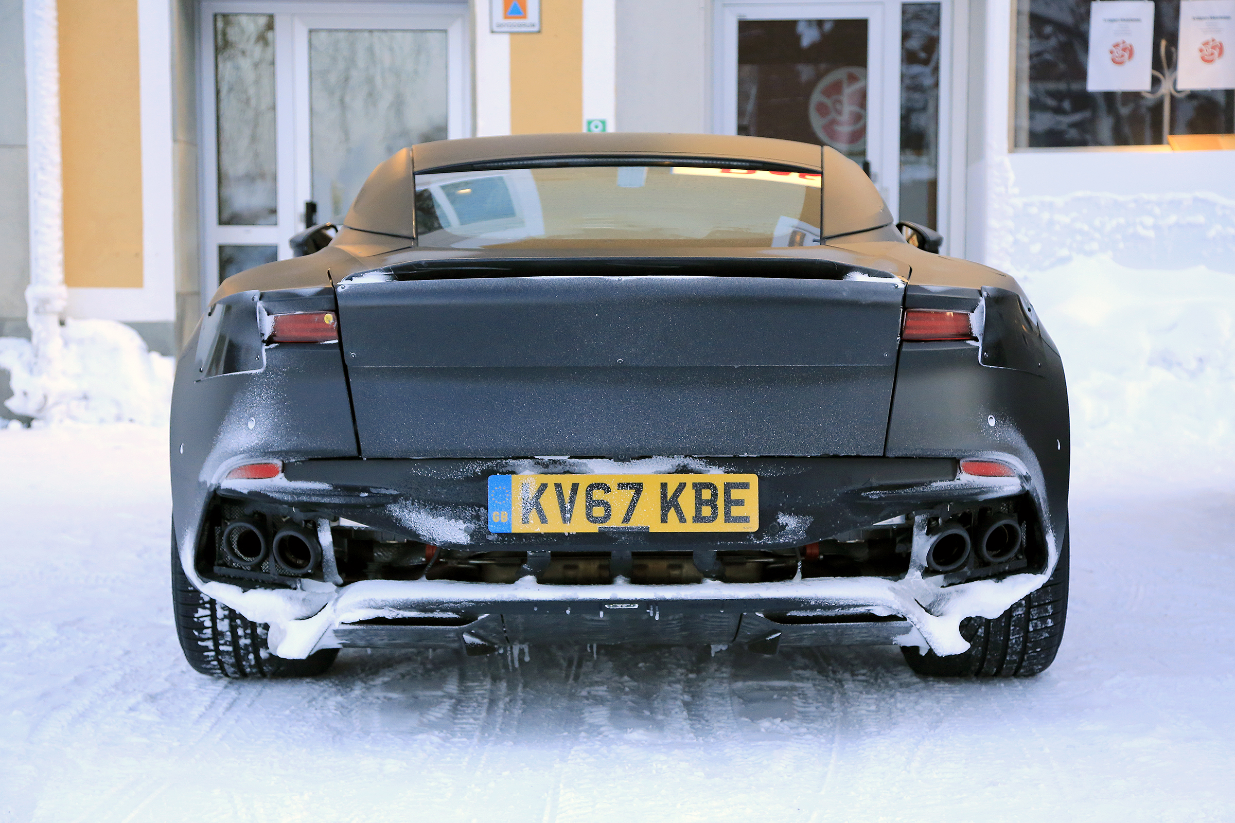 Aston Martin Vanquish winter spy rear