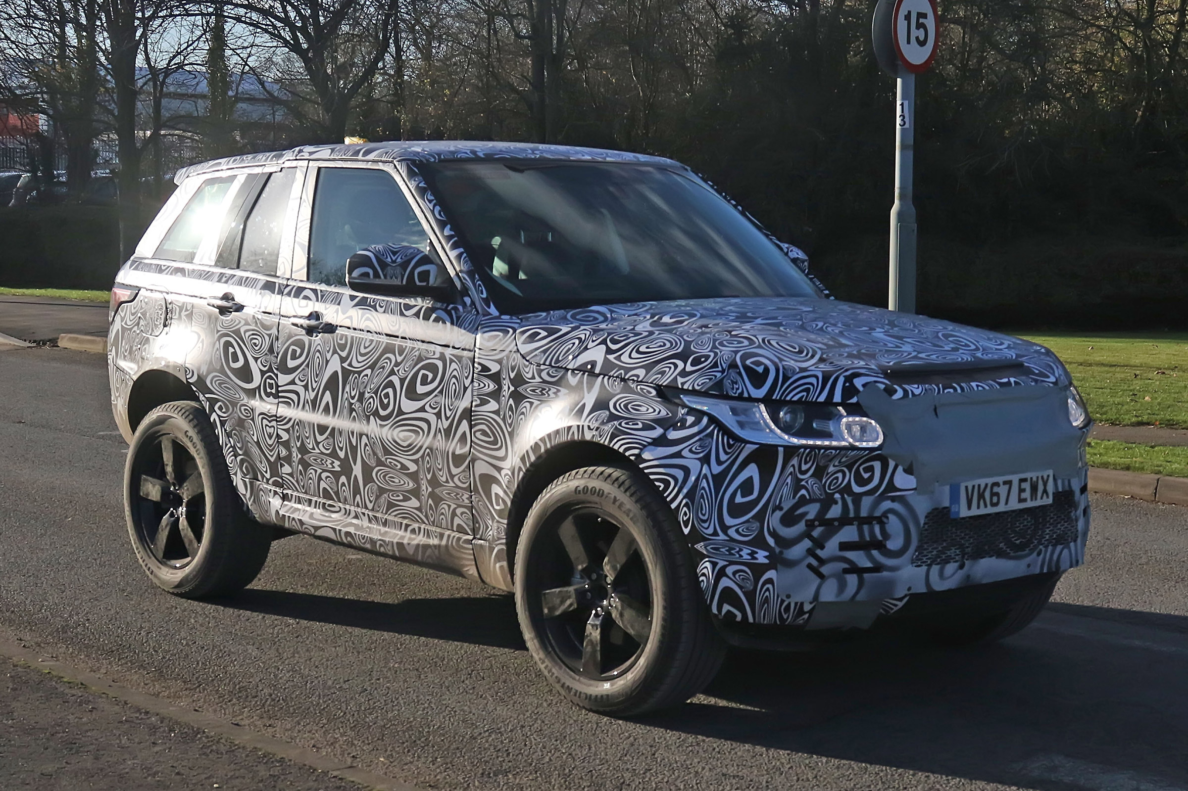 Land Rover Defender test mule front