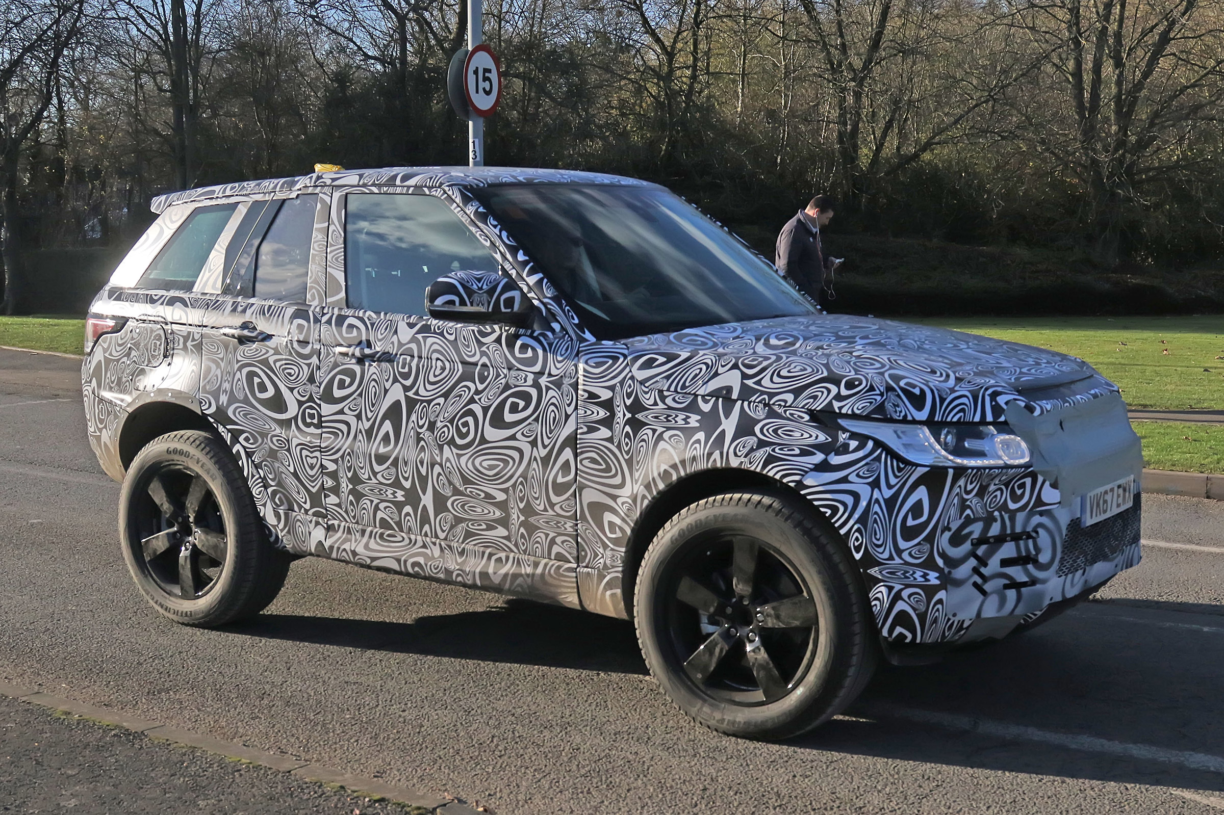 Land Rover Defender test mule front side