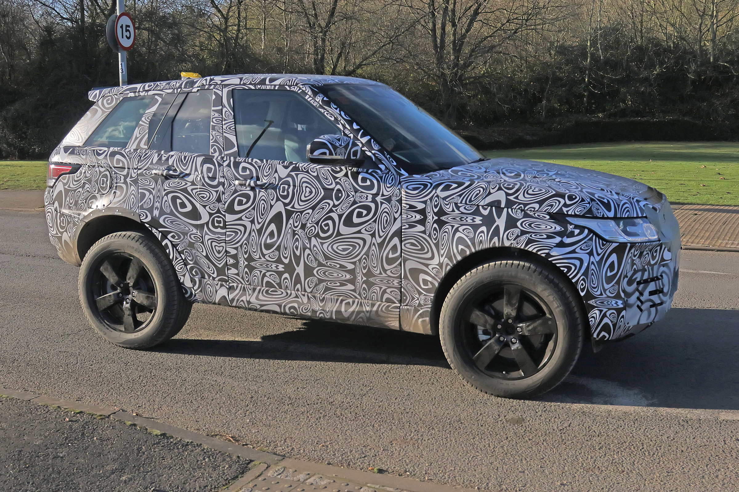 Land Rover Defender test mule side front