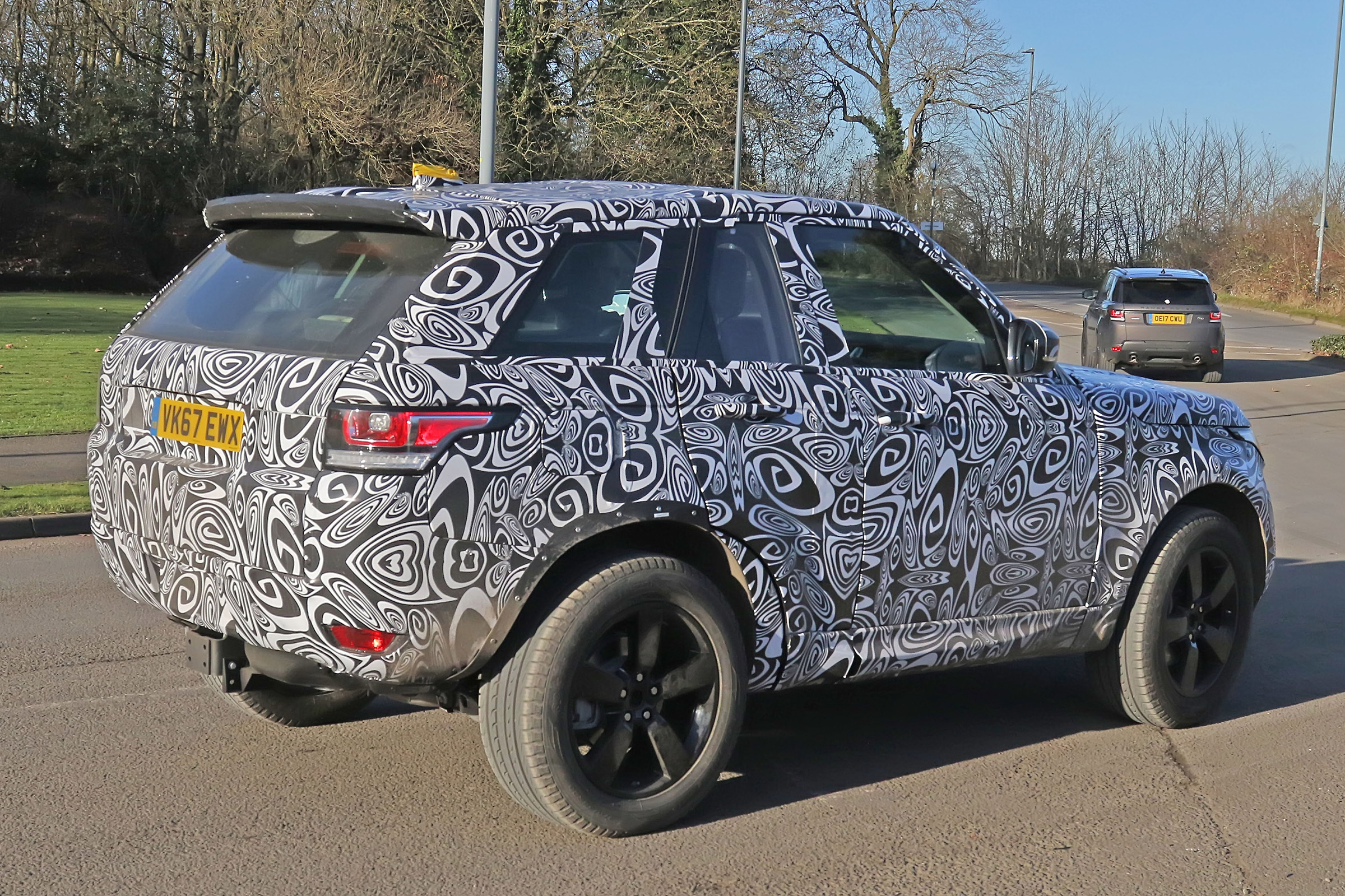 Land Rover Defender test mule side rear