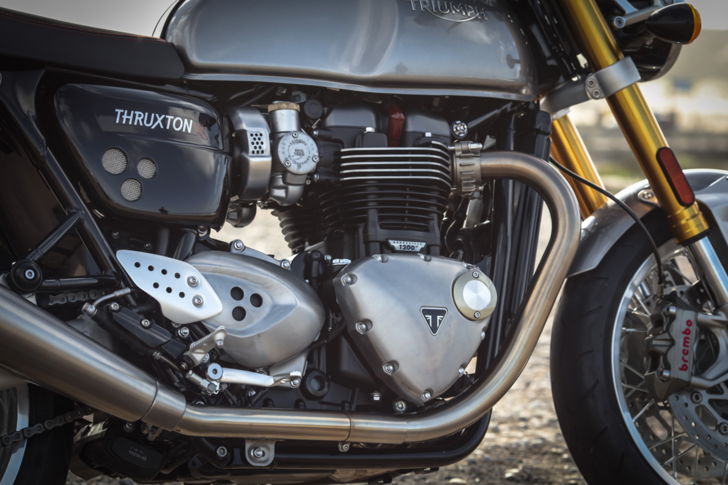 Triumph Thruxton R review - engine view