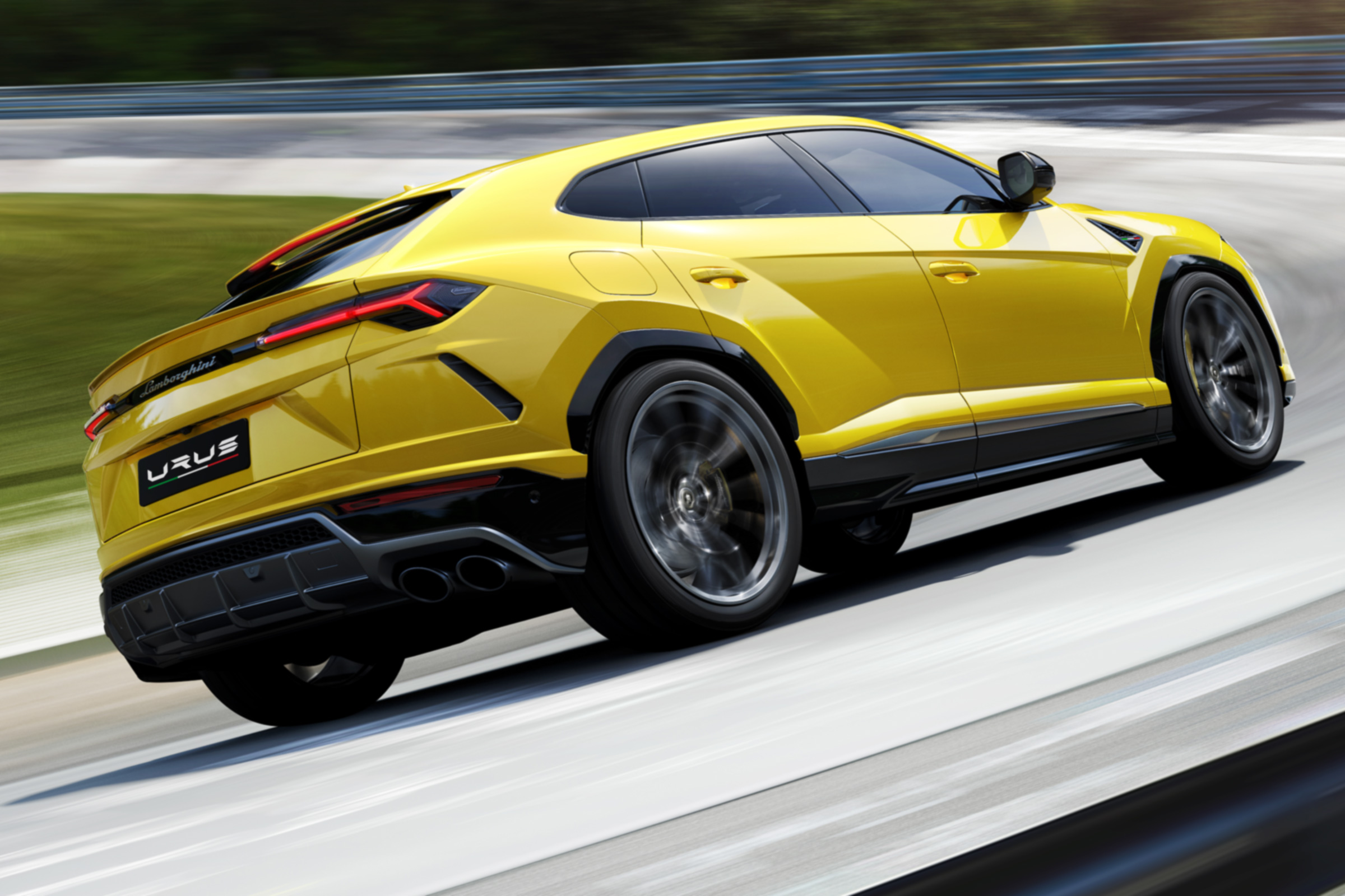 Lamborghini Urus - rear on track