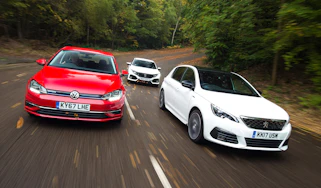 Peugeot 308 vs Volkswagen Golf vs Honda Civic - header