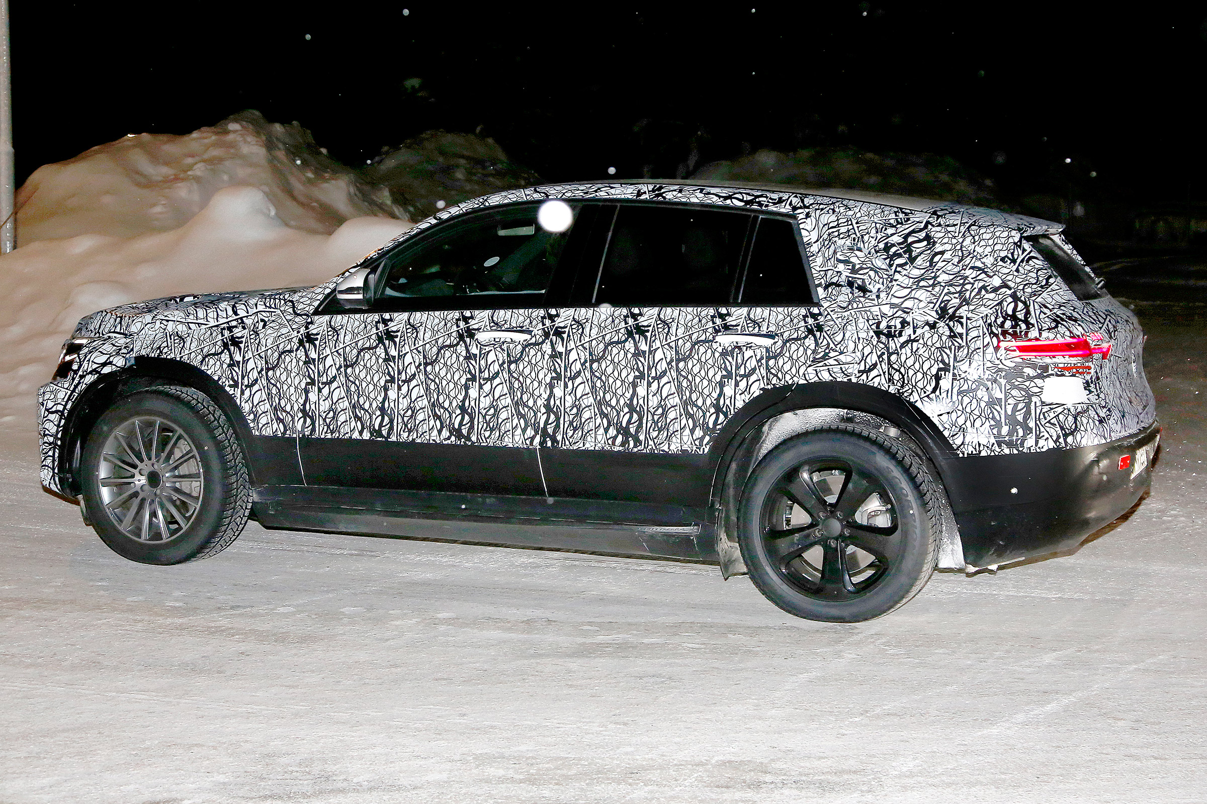 Mercedes EQ C spied side rear
