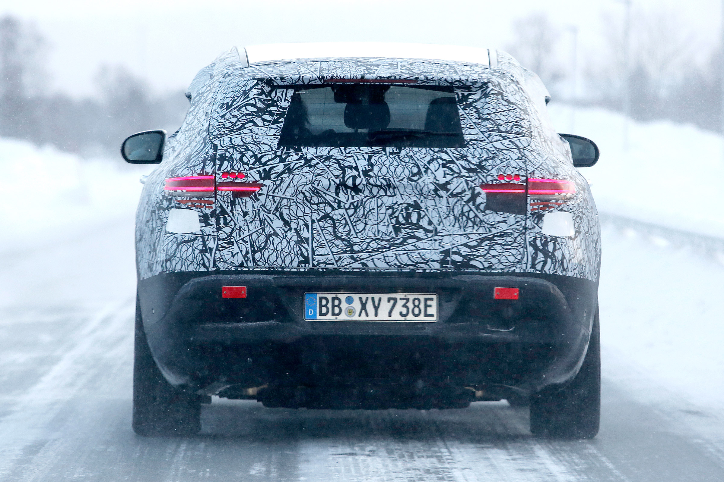 Mercedes EQ C spy rear profile