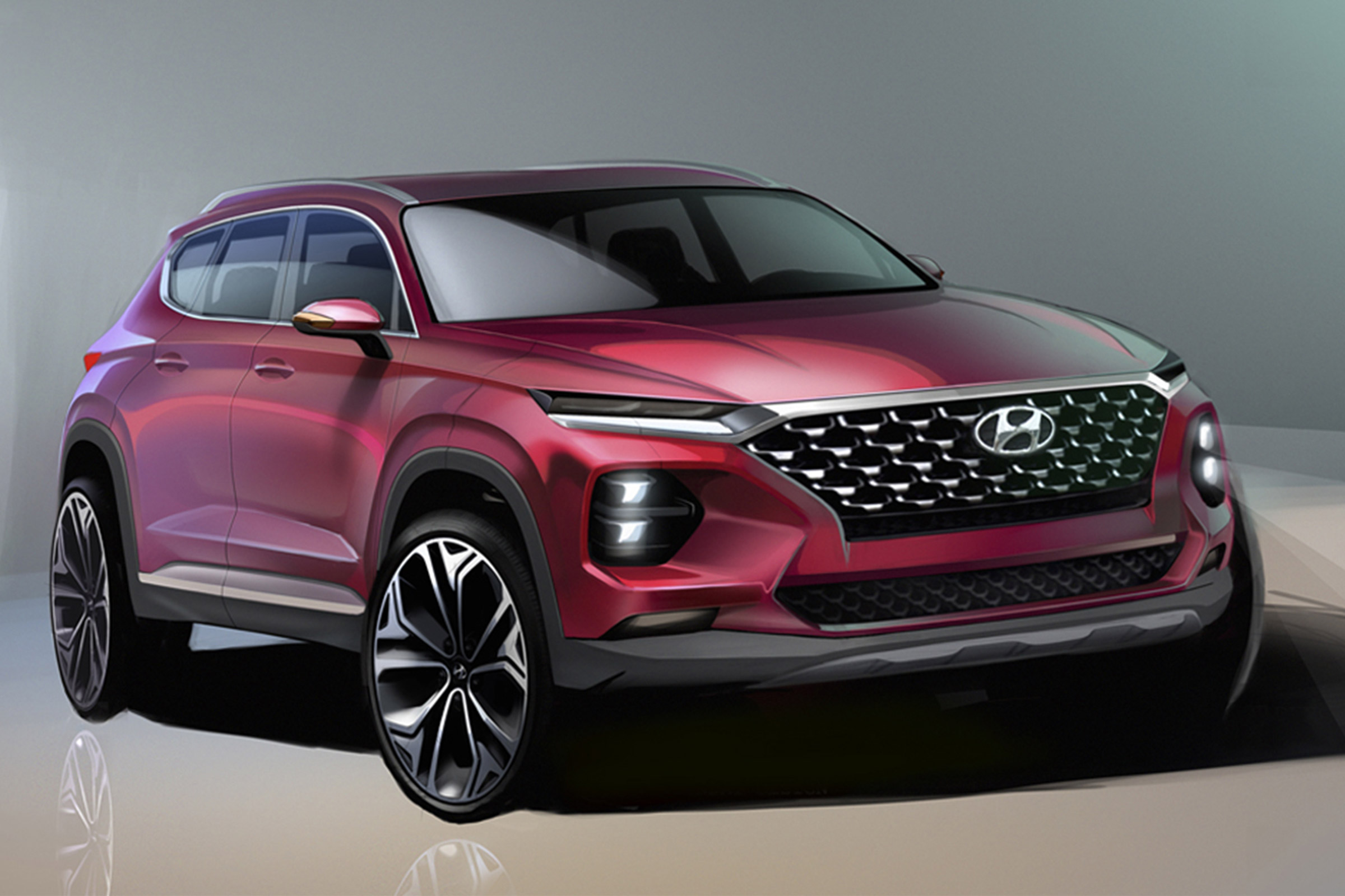 2019 Hyundai Santa Fe rendering - front