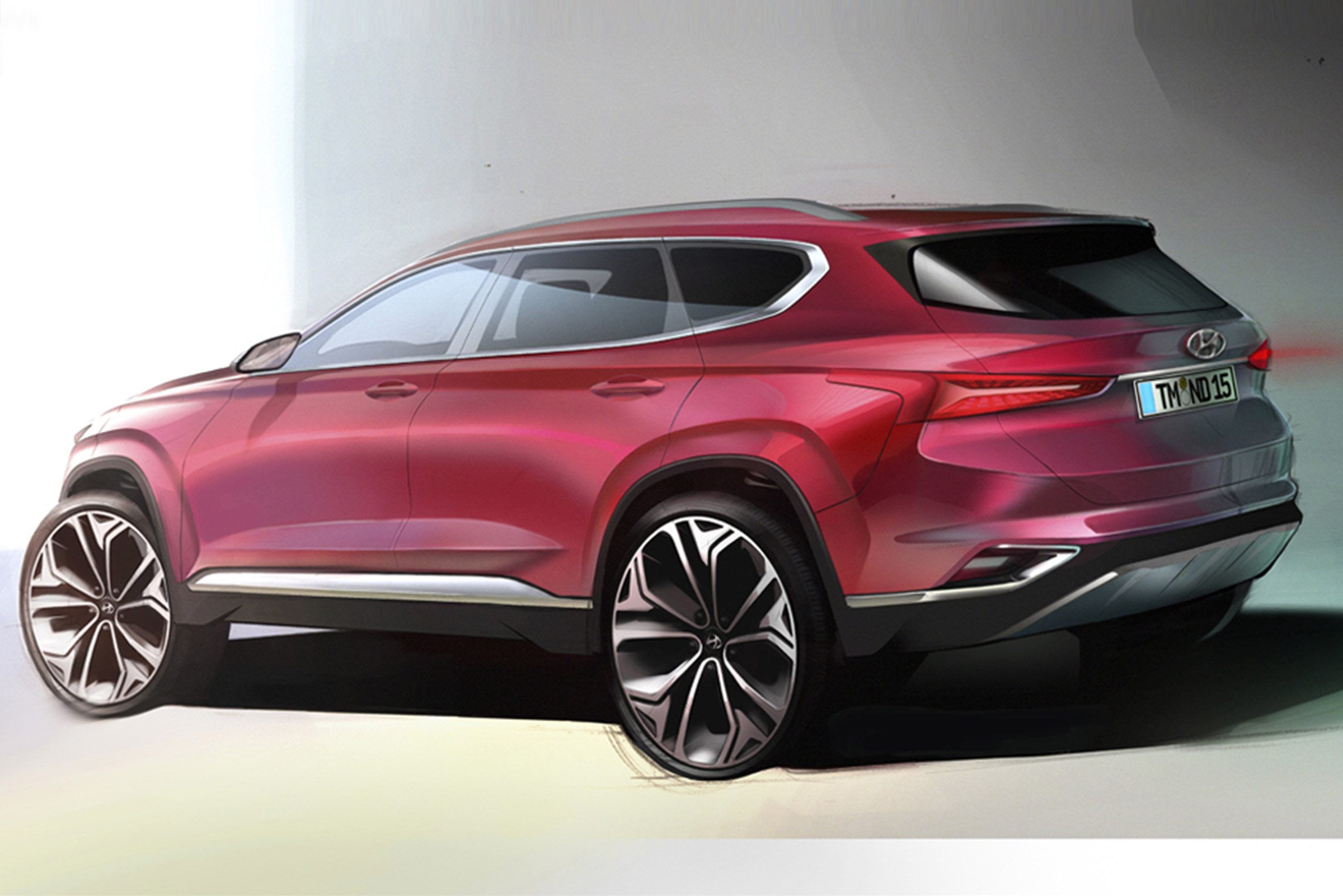2019 Hyundai Santa Fe rendering - rear