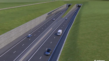 Stonehenge tunnel - banked roads