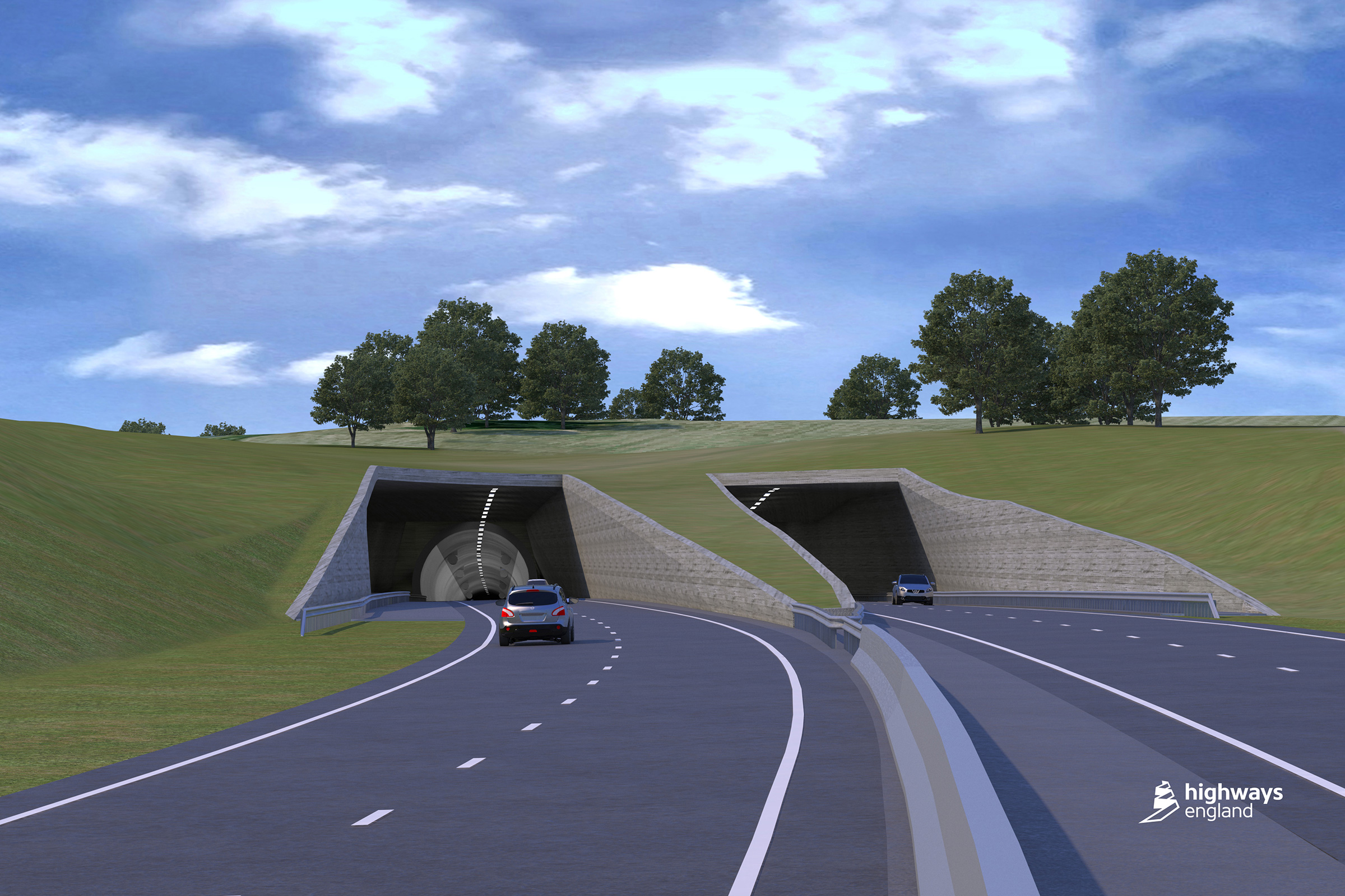 Stonehenge tunnel - driver's view