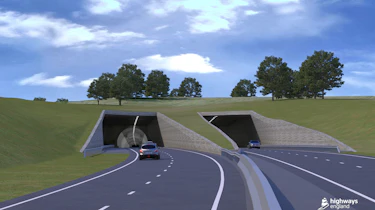 Stonehenge tunnel - driver's view