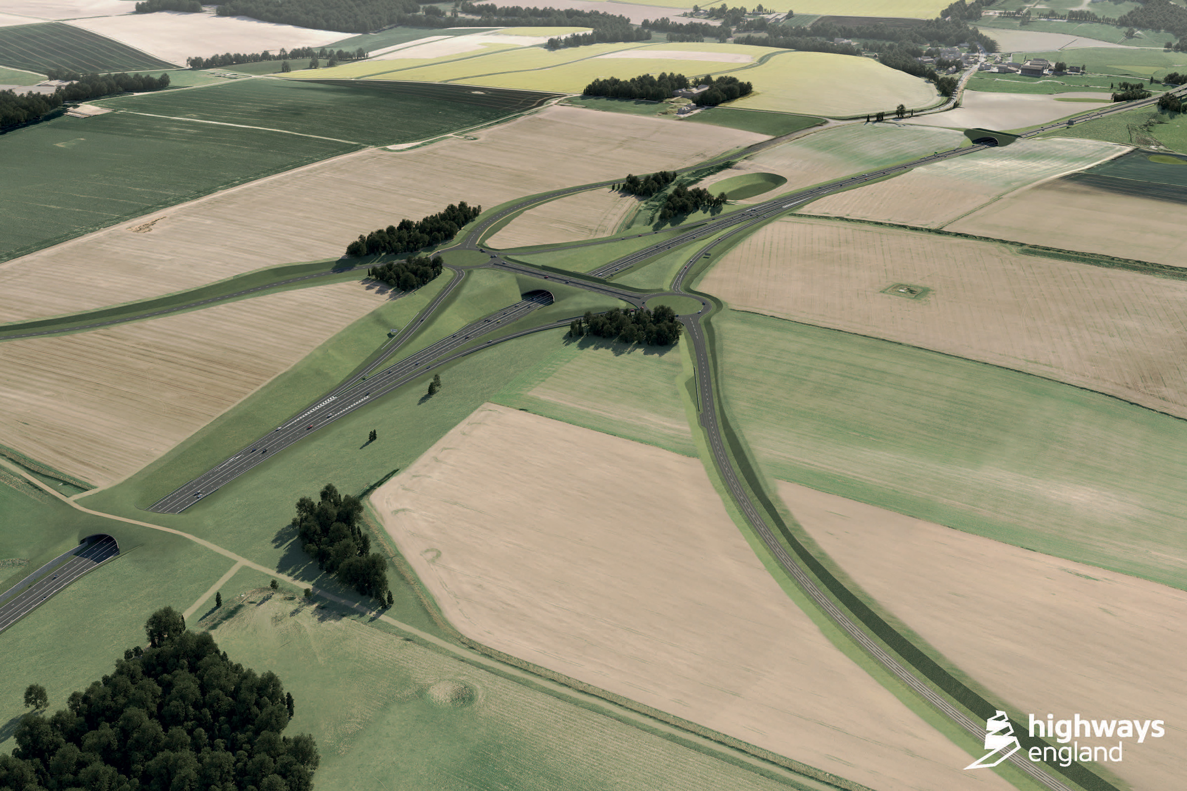 Stonehenge tunnel - overhead view