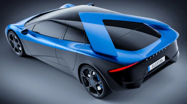 Blue Elextra four-seat EV rear quarter