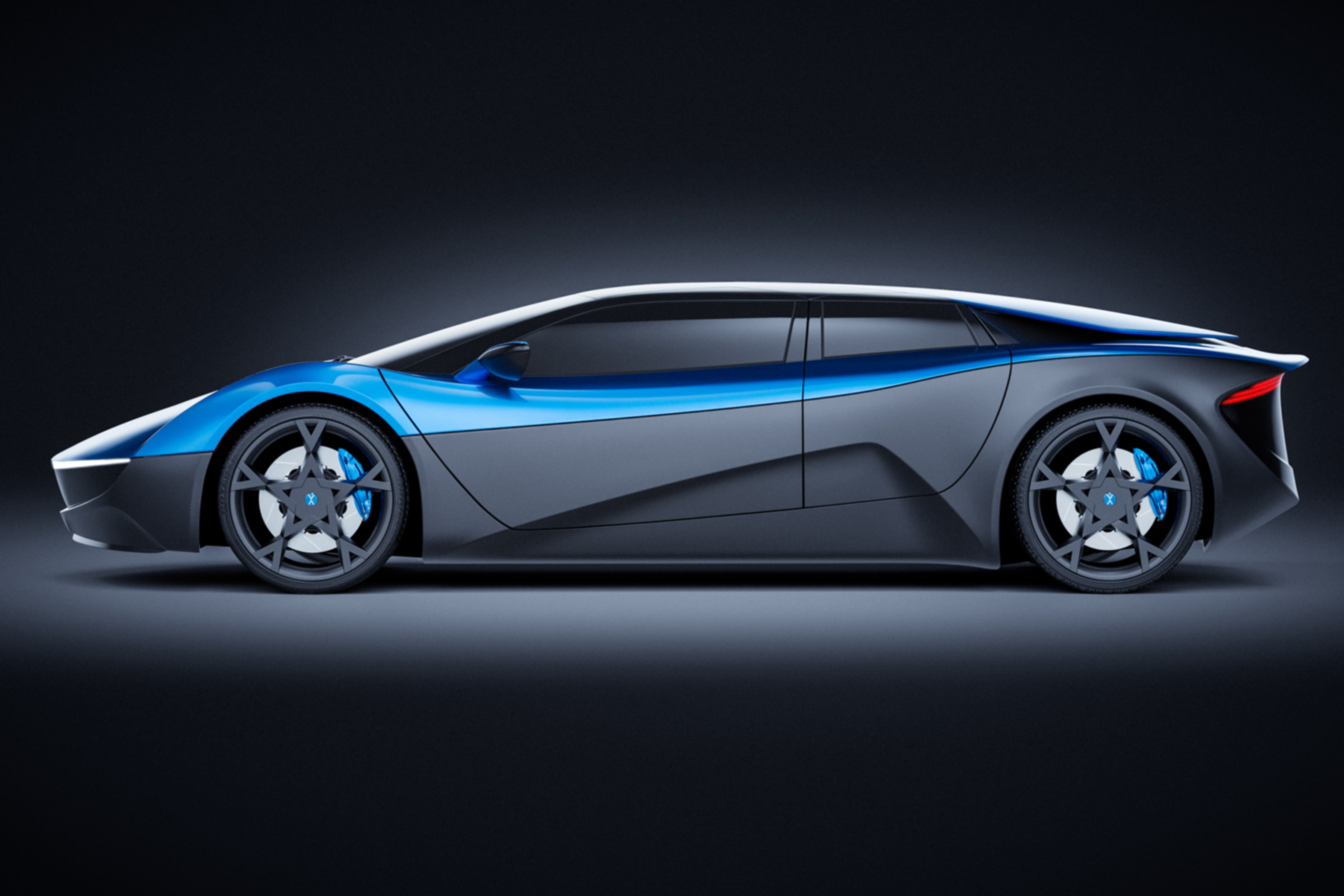 Blue Elextra EV four-seat supercar 