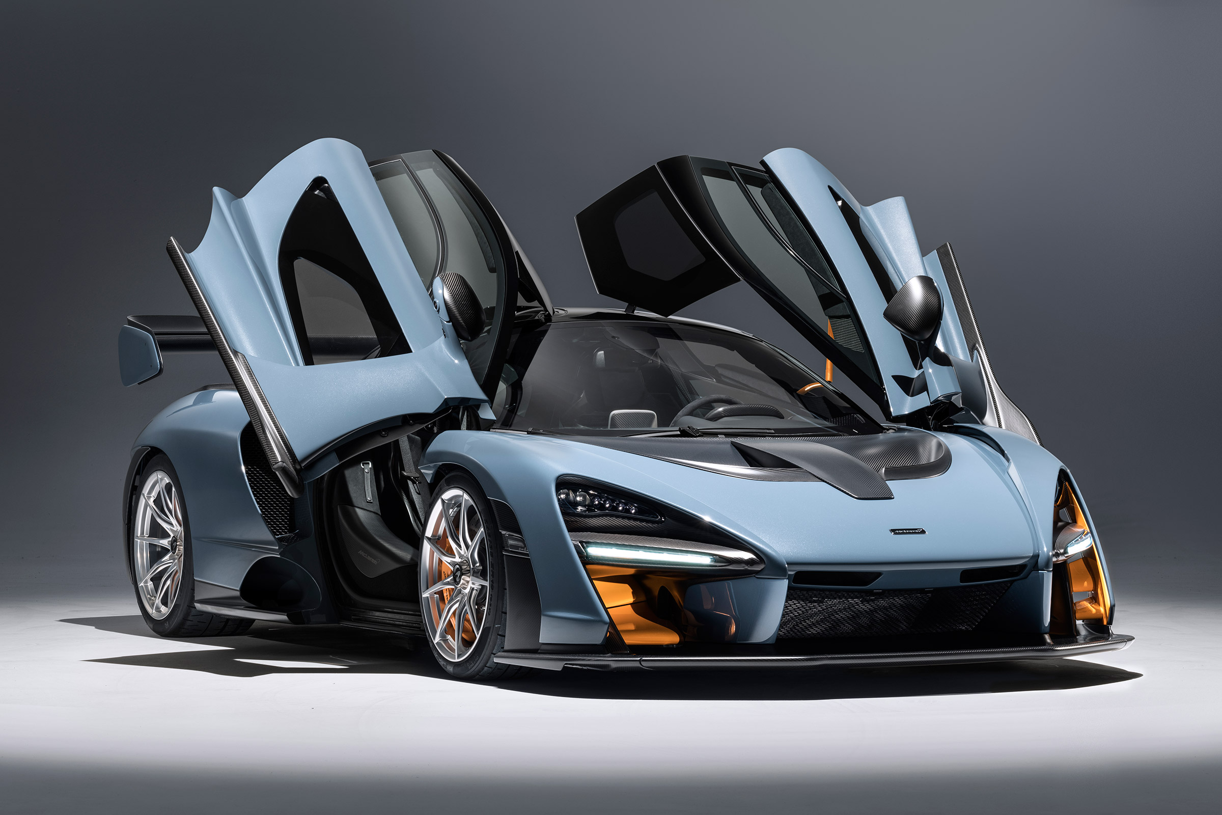 McLaren Senna - grey front/side doors open