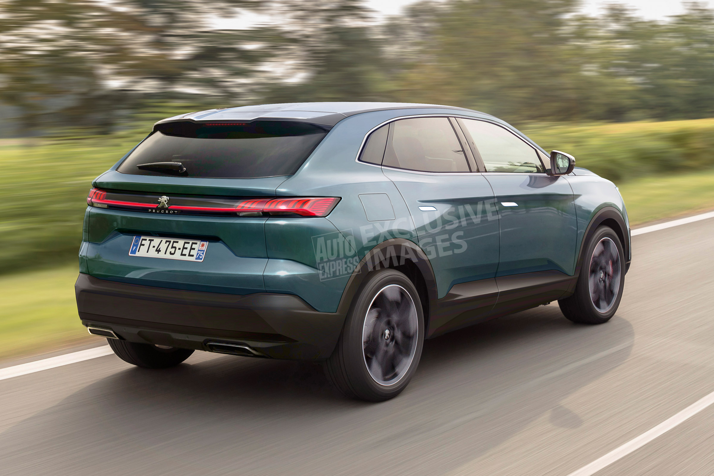 Peugeot coupe-SUV render - rear (watermarked) 