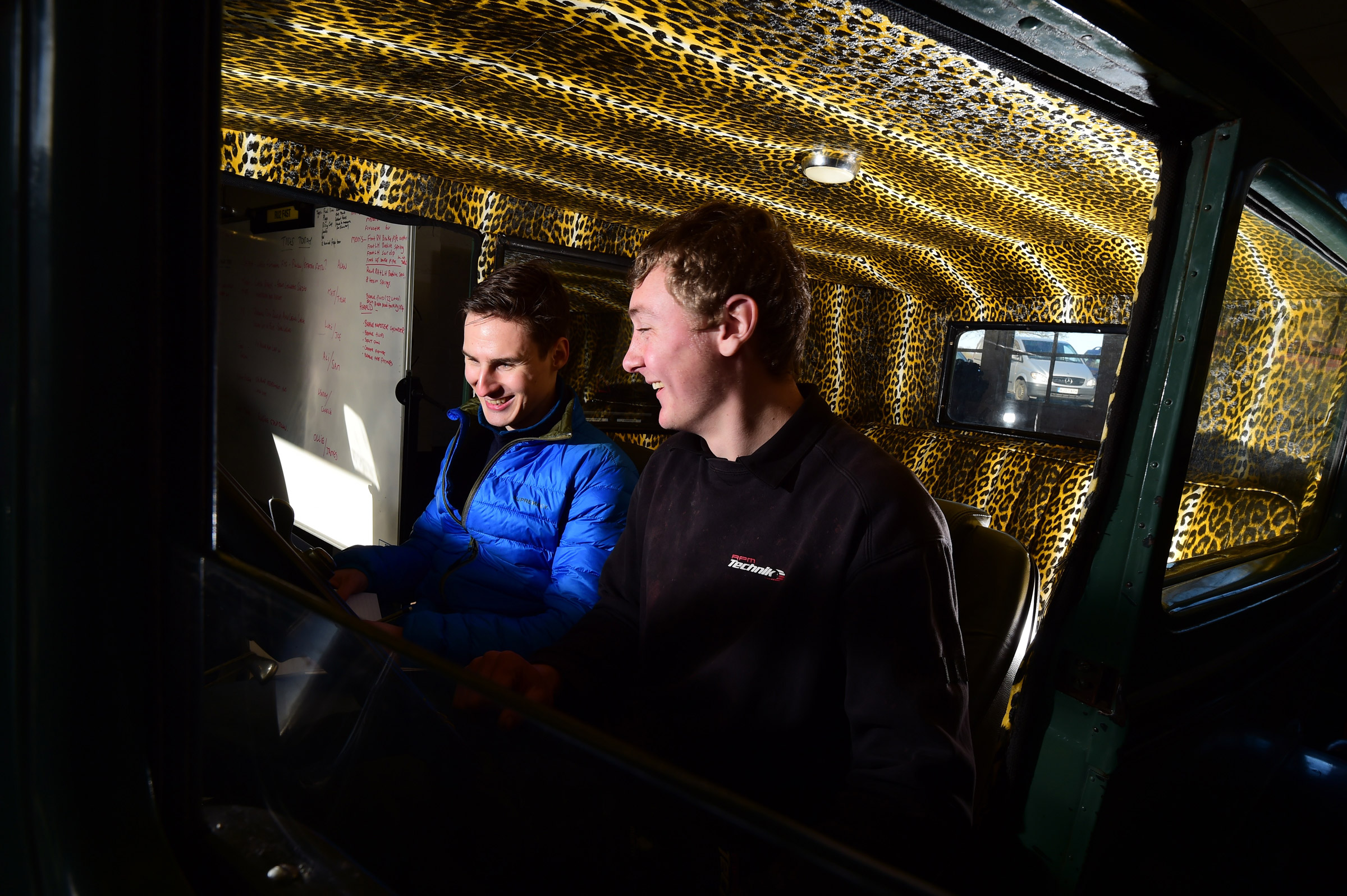 Inside classic car